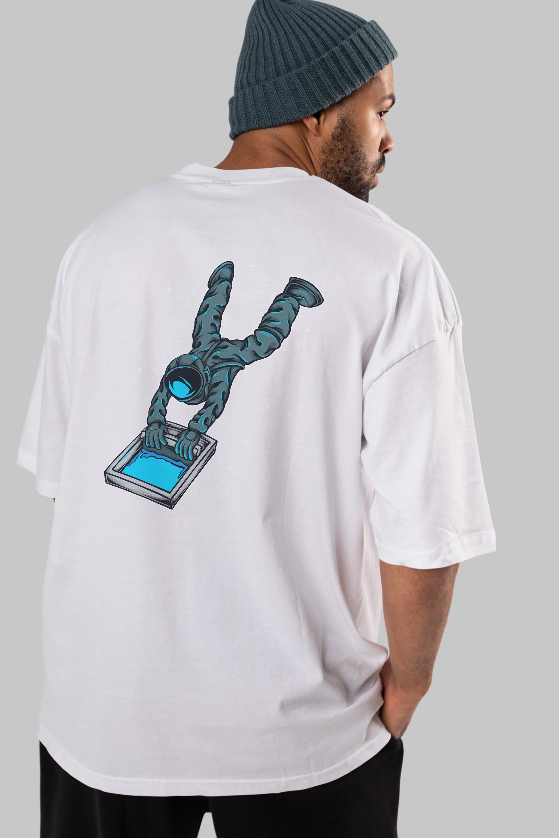 Astroscreen Arka Baskılı Oversize t-shirt Erkek Kadın Unisex