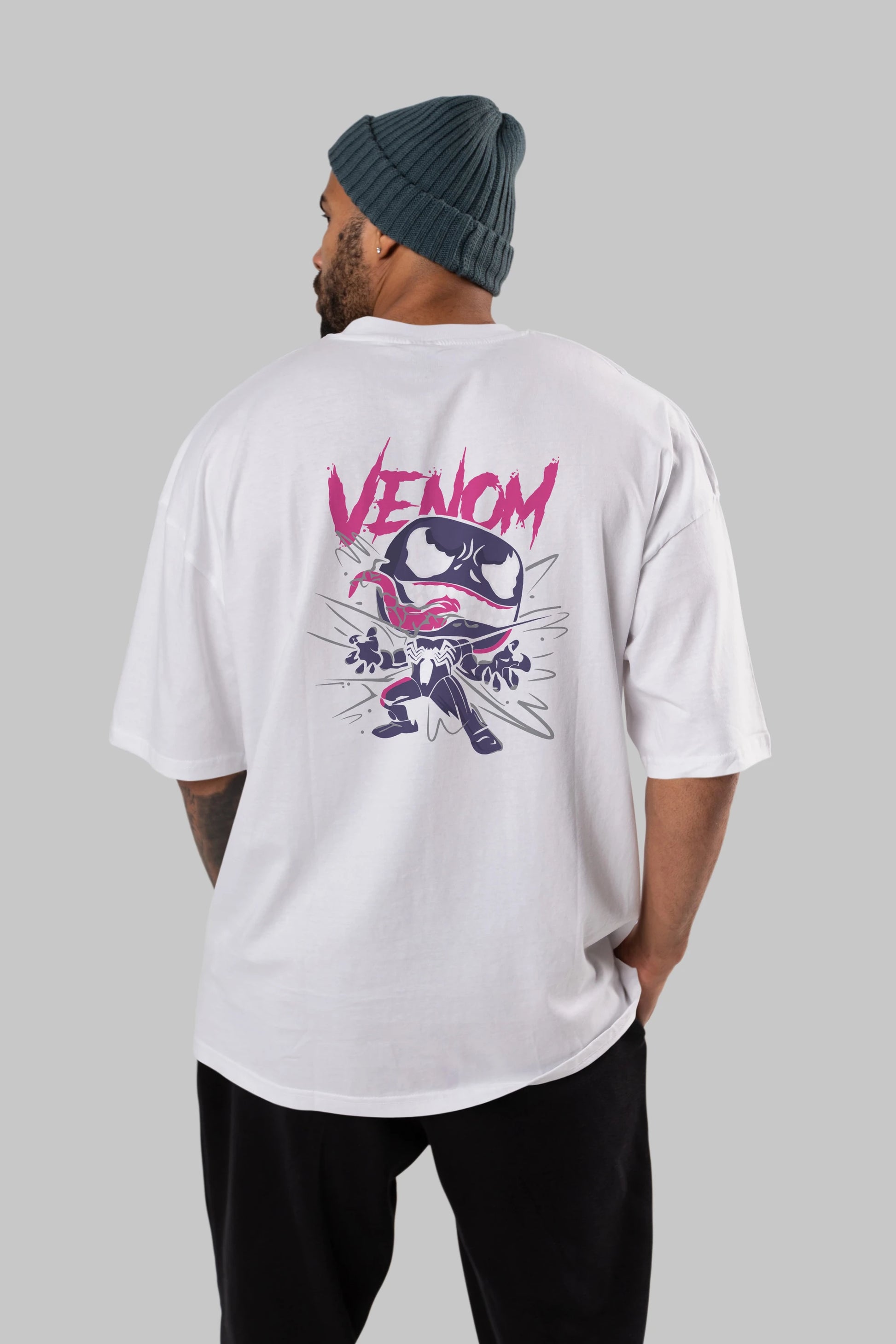 Venom (20) Arka Baskılı Oversize t-shirt Erkek Kadın Unisex %100 Pamuk Bisiklet Yaka tişort