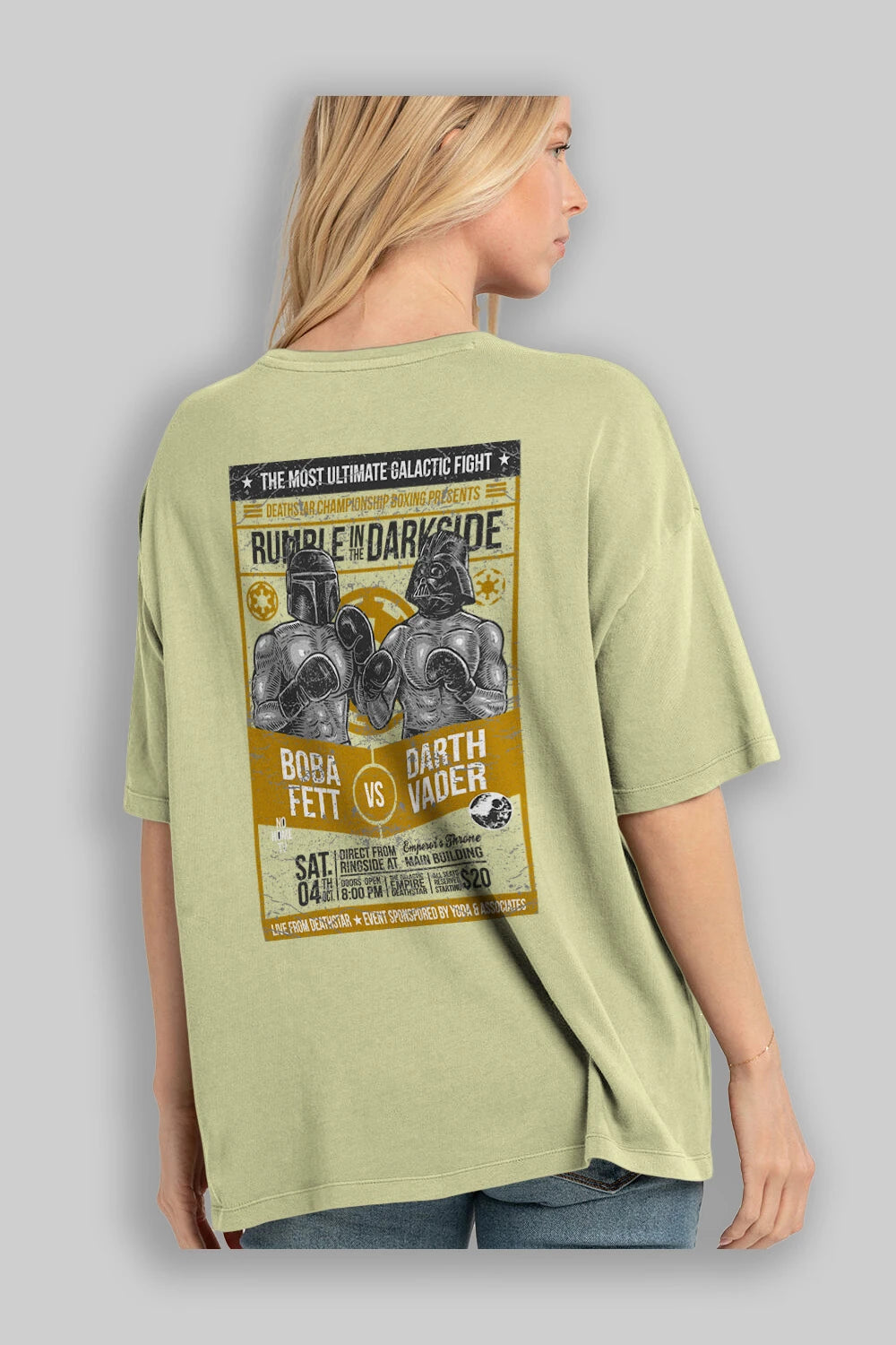 Rumble In The Darkside Arka Baskılı Oversize t-shirt Erkek Kadın Unisex %100 Pamuk