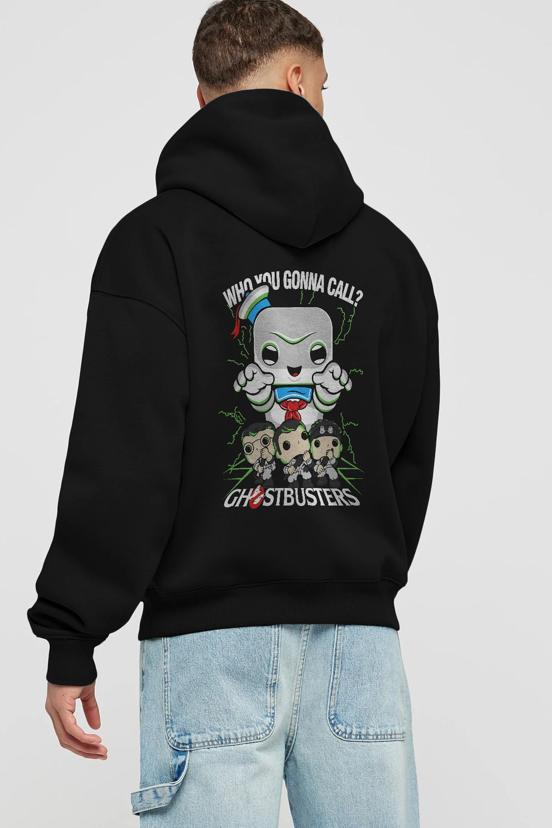 Ghostbusters Arka Baskılı Hoodie Oversize Kapüşonlu Sweatshirt Erkek Kadın Unisex