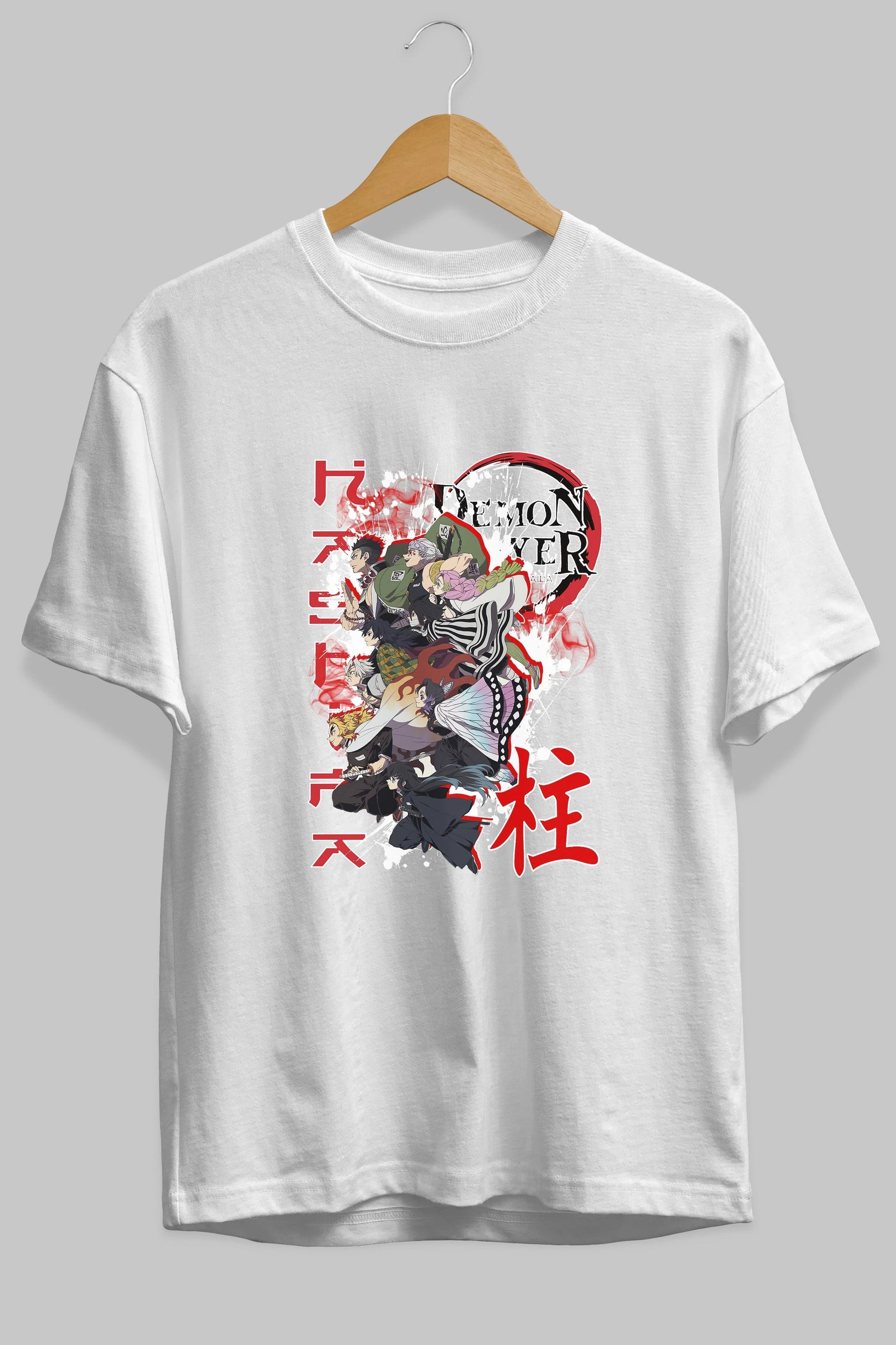 DEMON SLAYER SLAYERS Anime Ön Baskılı Oversize t-shirt %100 pamuk Erkek Kadın Unisex