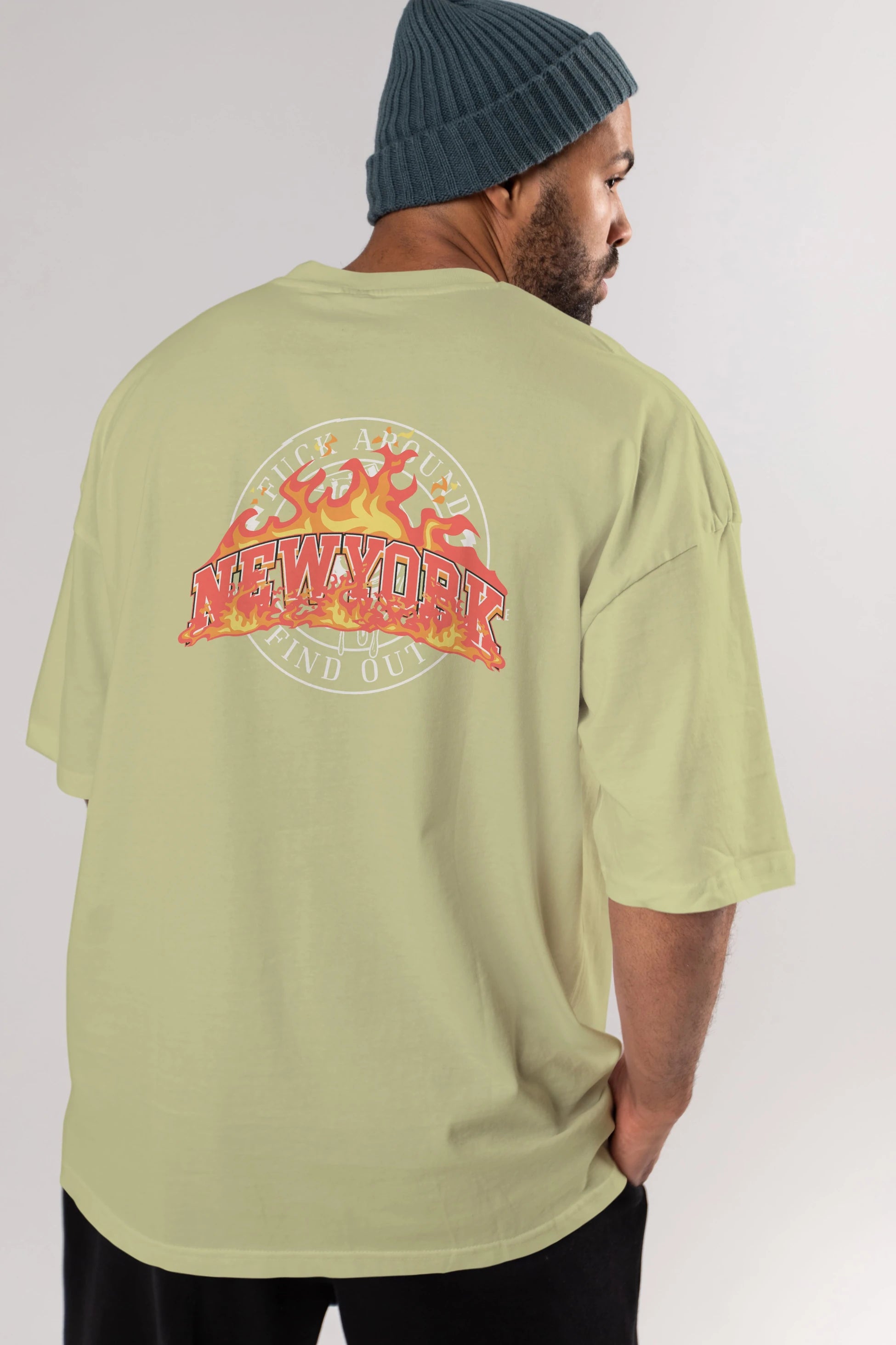 Newyork Style Arka Baskılı Oversize t-shirt Erkek Kadın Unisex