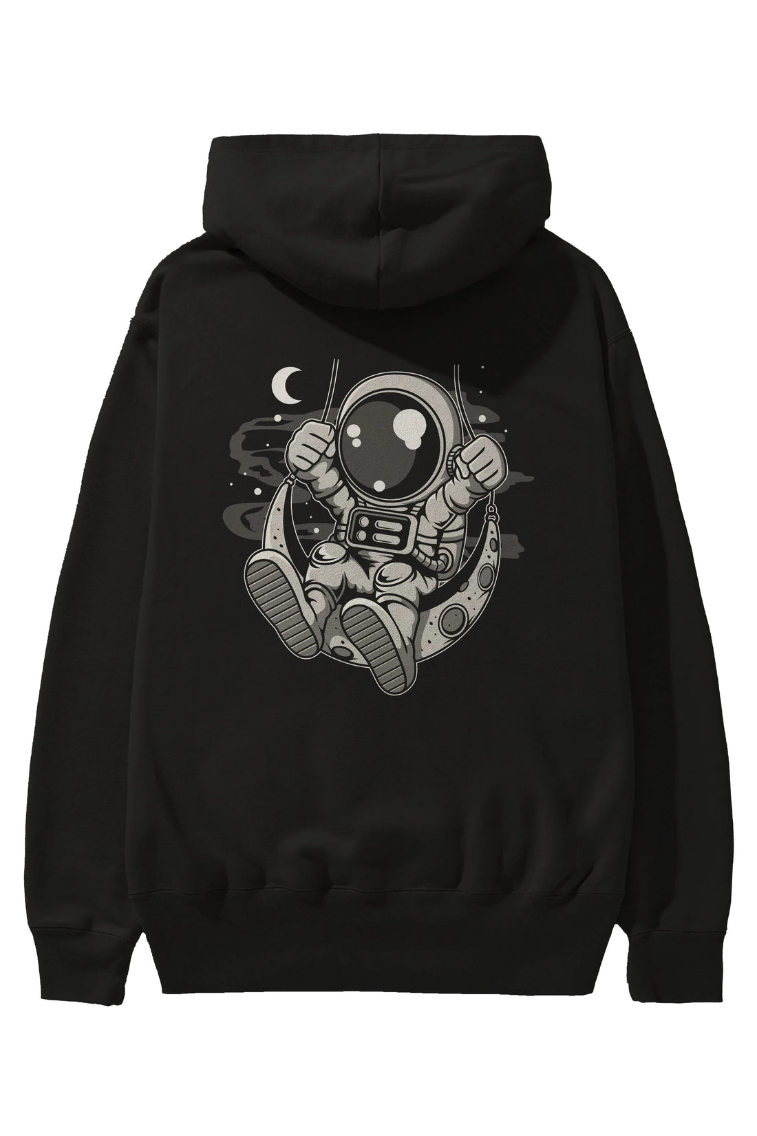 Astronaut Moon Swinger Arka Baskılı Hoodie Oversize Kapüşonlu Sweatshirt Erkek Kadın Unisex