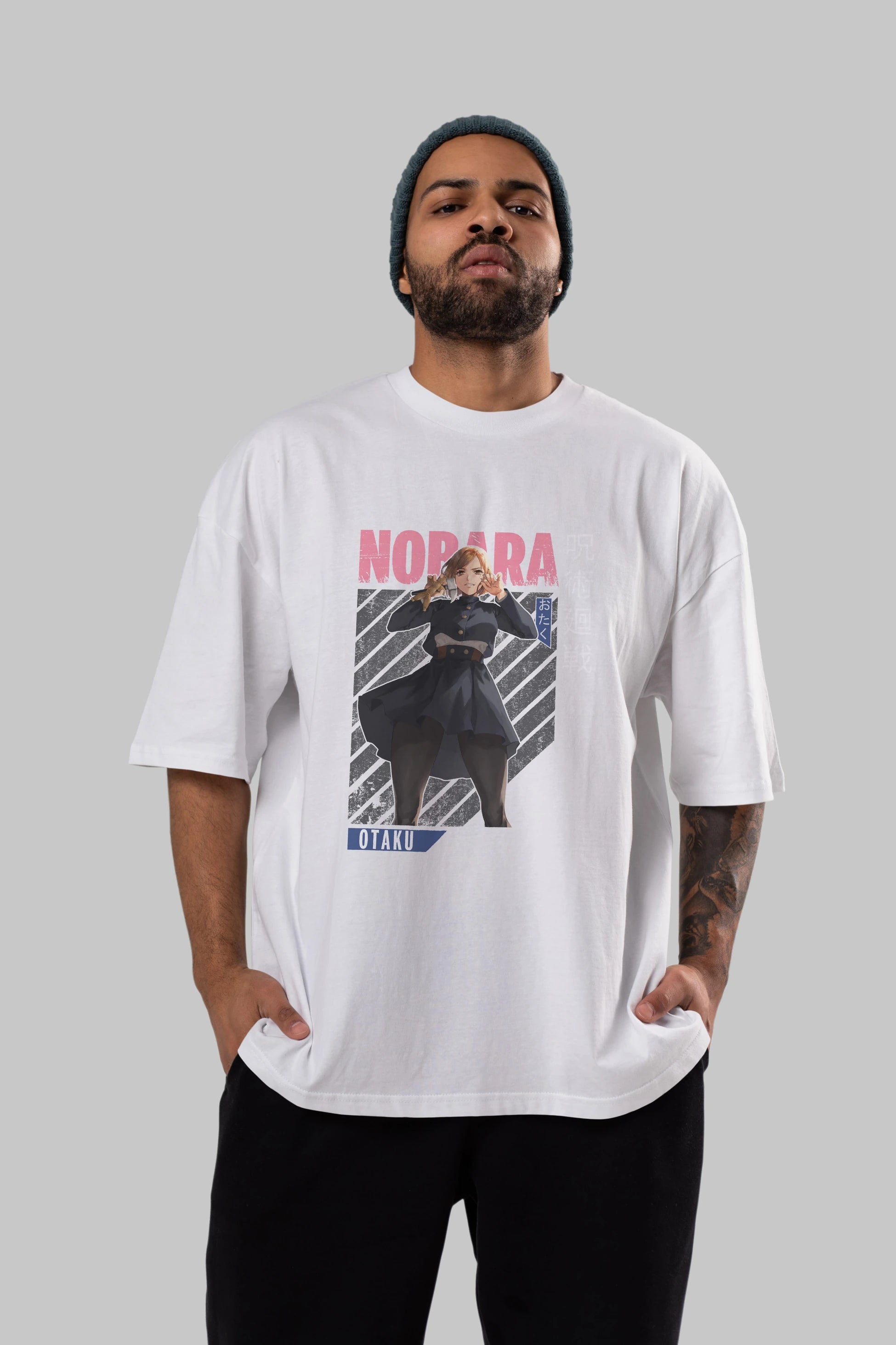 Nobara Kugisaki 4 Anime Ön Baskılı Oversize t-shirt %100 pamuk Erkek Kadın Unisex