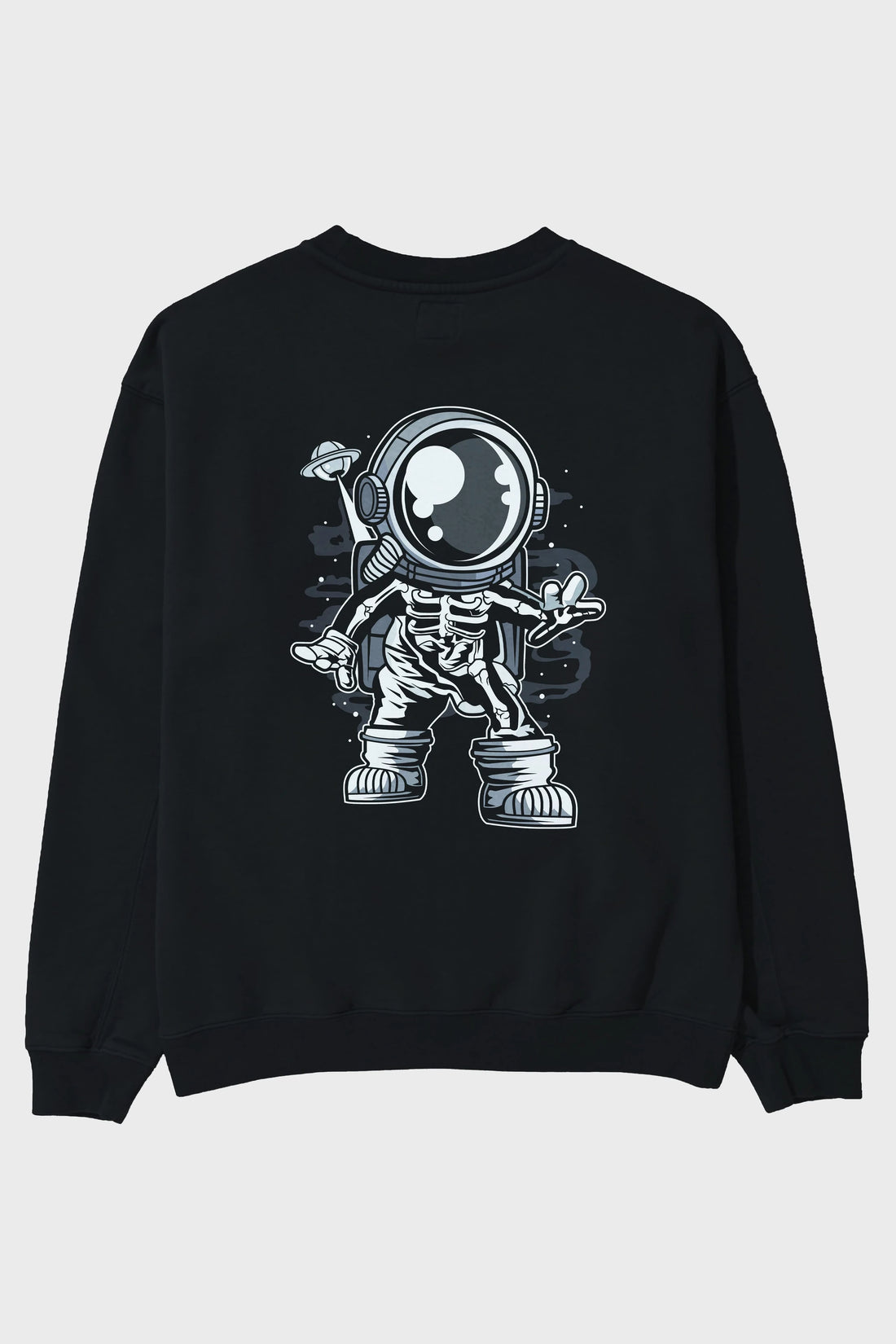 Space Skeleton Arka Baskılı Oversize Sweatshirt Erkek Kadın Unisex
