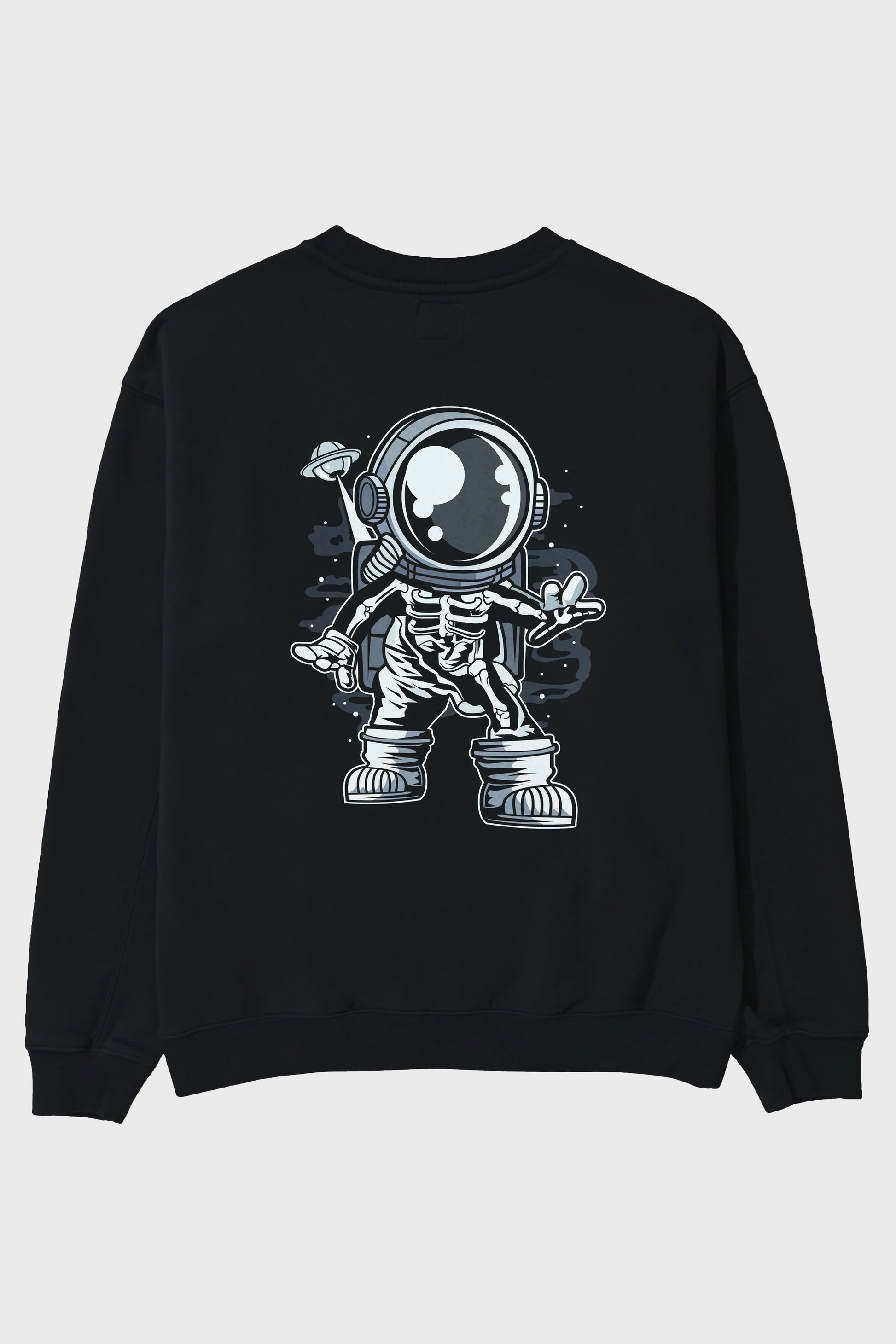 Space Skeleton Arka Baskılı Oversize Sweatshirt Erkek Kadın Unisex