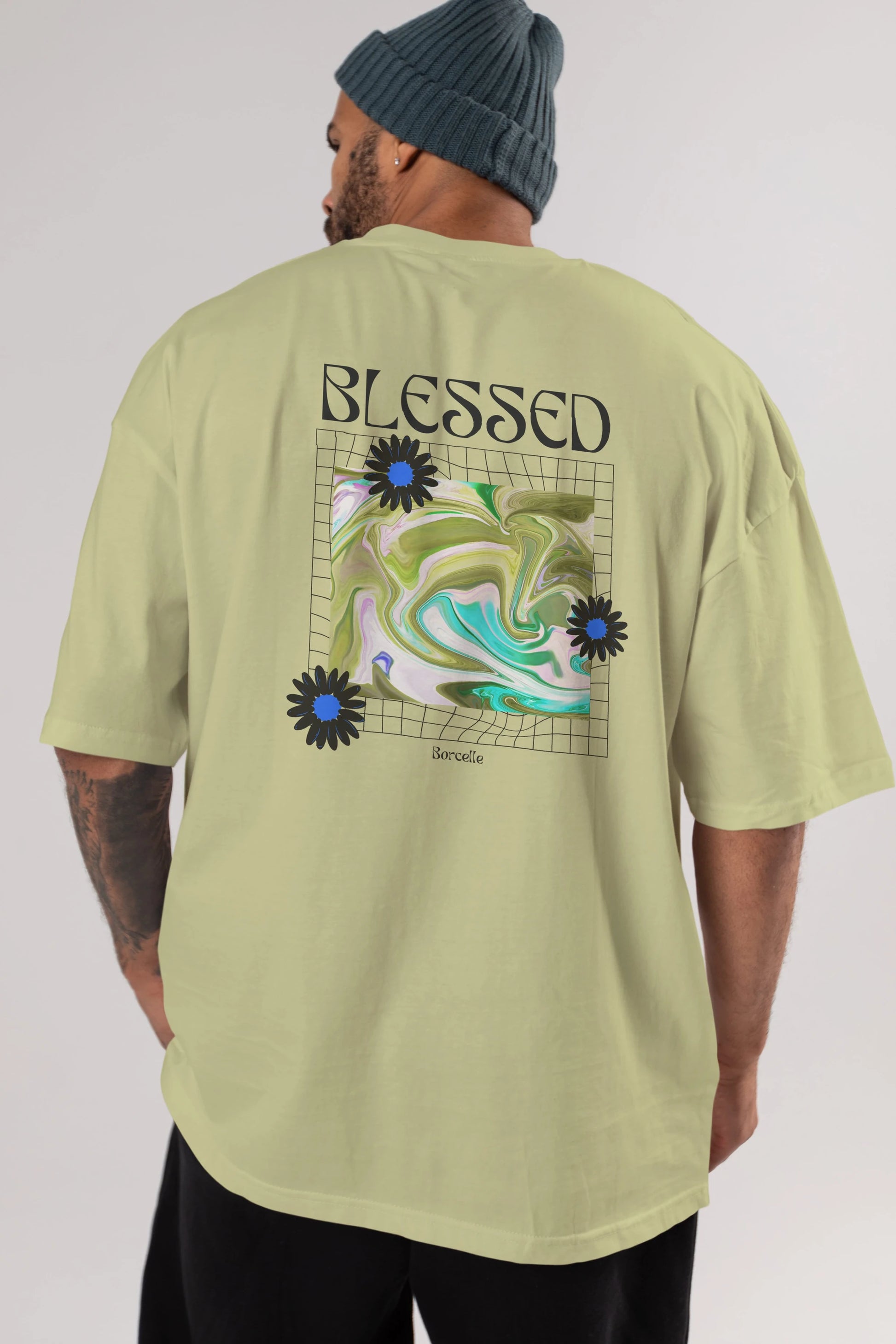 Blessed Arka Baskılı Oversize t-shirt Erkek Kadın Unisex