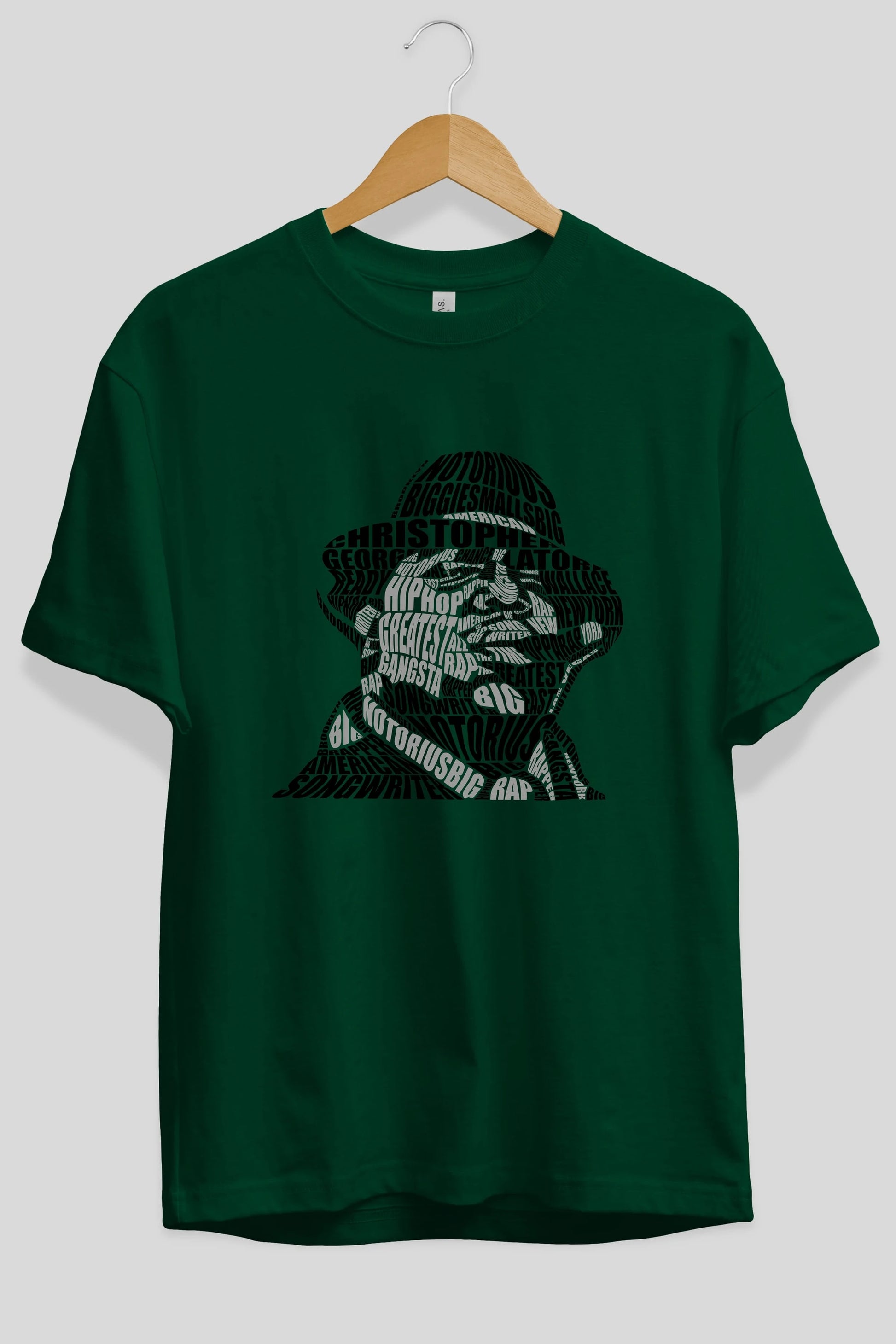 Notorious Big Calligram Ön Baskılı Oversize t-shirt %100 pamuk Erkek Kadın Unisex