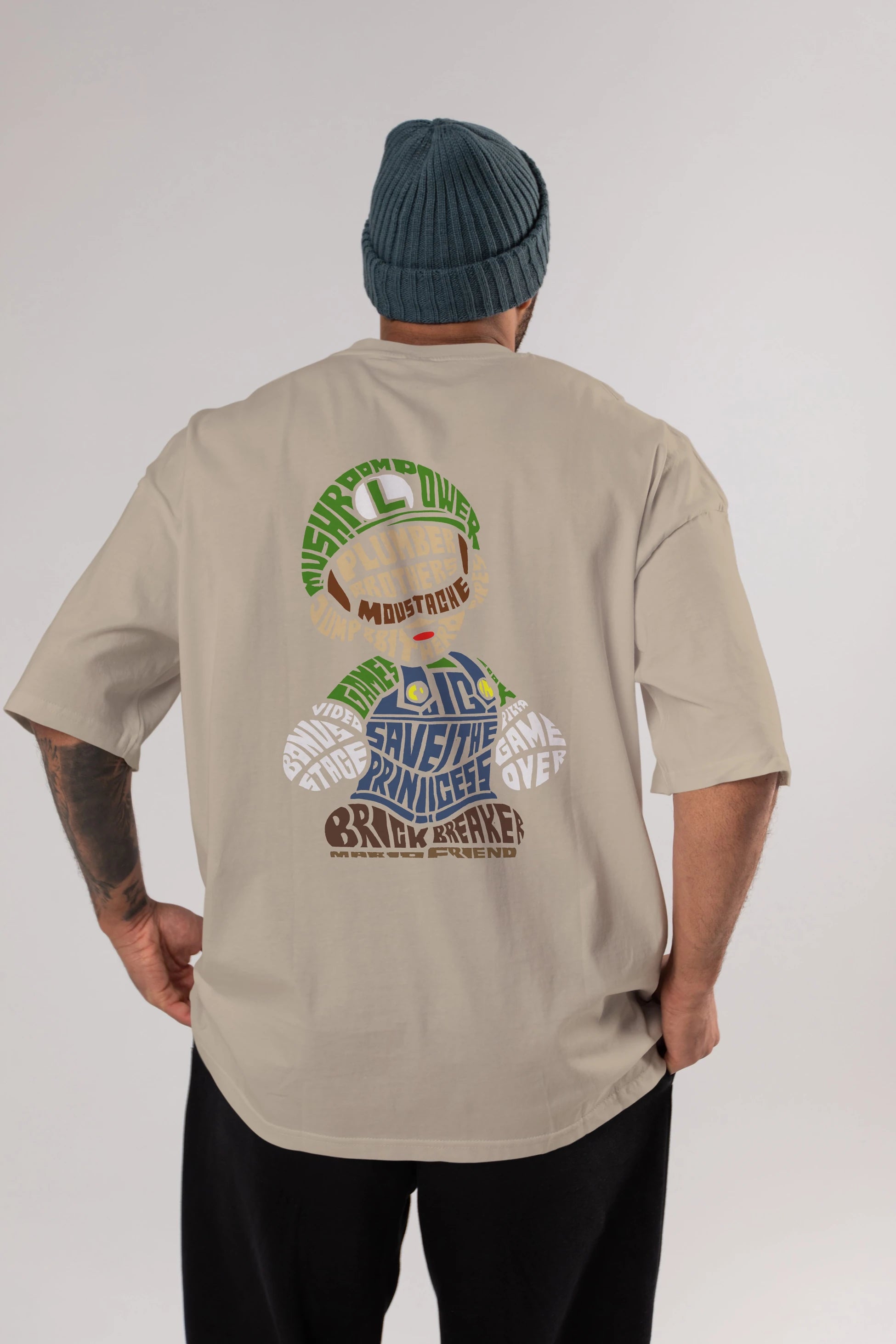 Plumber Brothers Arka Baskılı Oversize t-shirt %100 pamuk Erkek Kadın Unisex