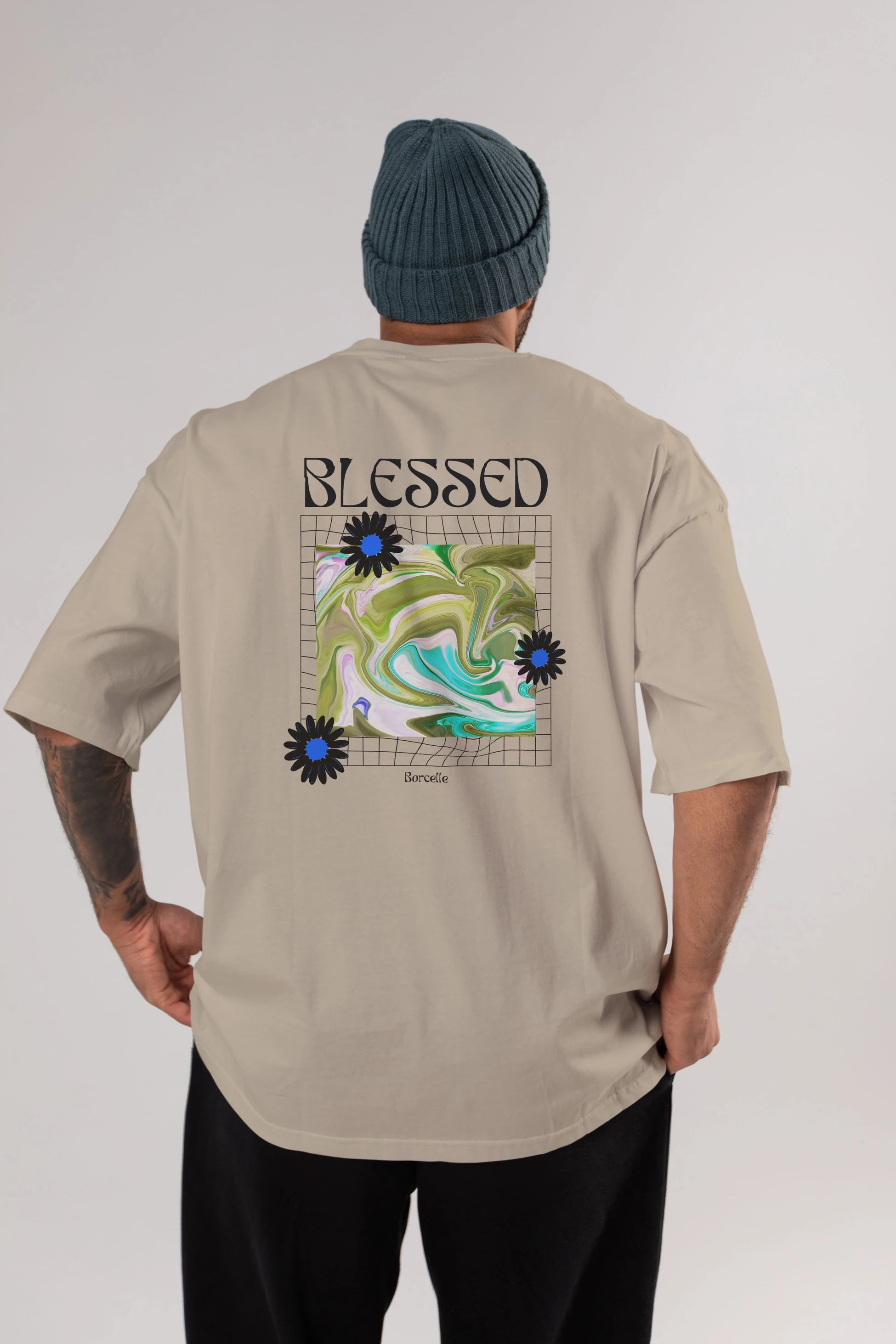 Blessed Arka Baskılı Oversize t-shirt Erkek Kadın Unisex