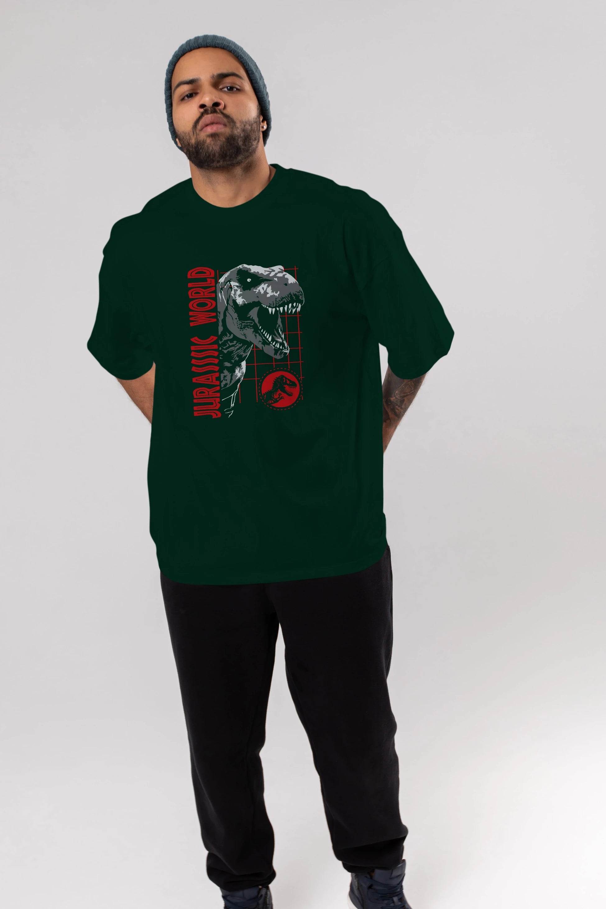 Jurassic Park (2) Ön Baskılı Oversize t-shirt Erkek Kadın Unisex %100 Pamuk Bisiklet Yaka tişort