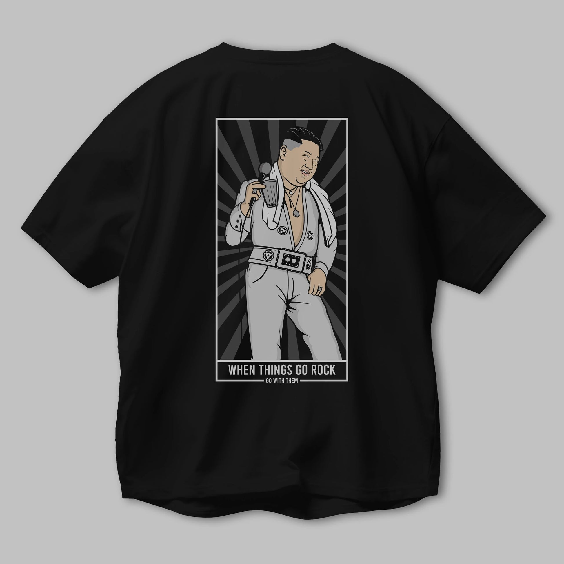 Kim Elvis Arka Baskılı Oversize t-shirt Erkek Kadın Unisex %100 Pamuk tişort