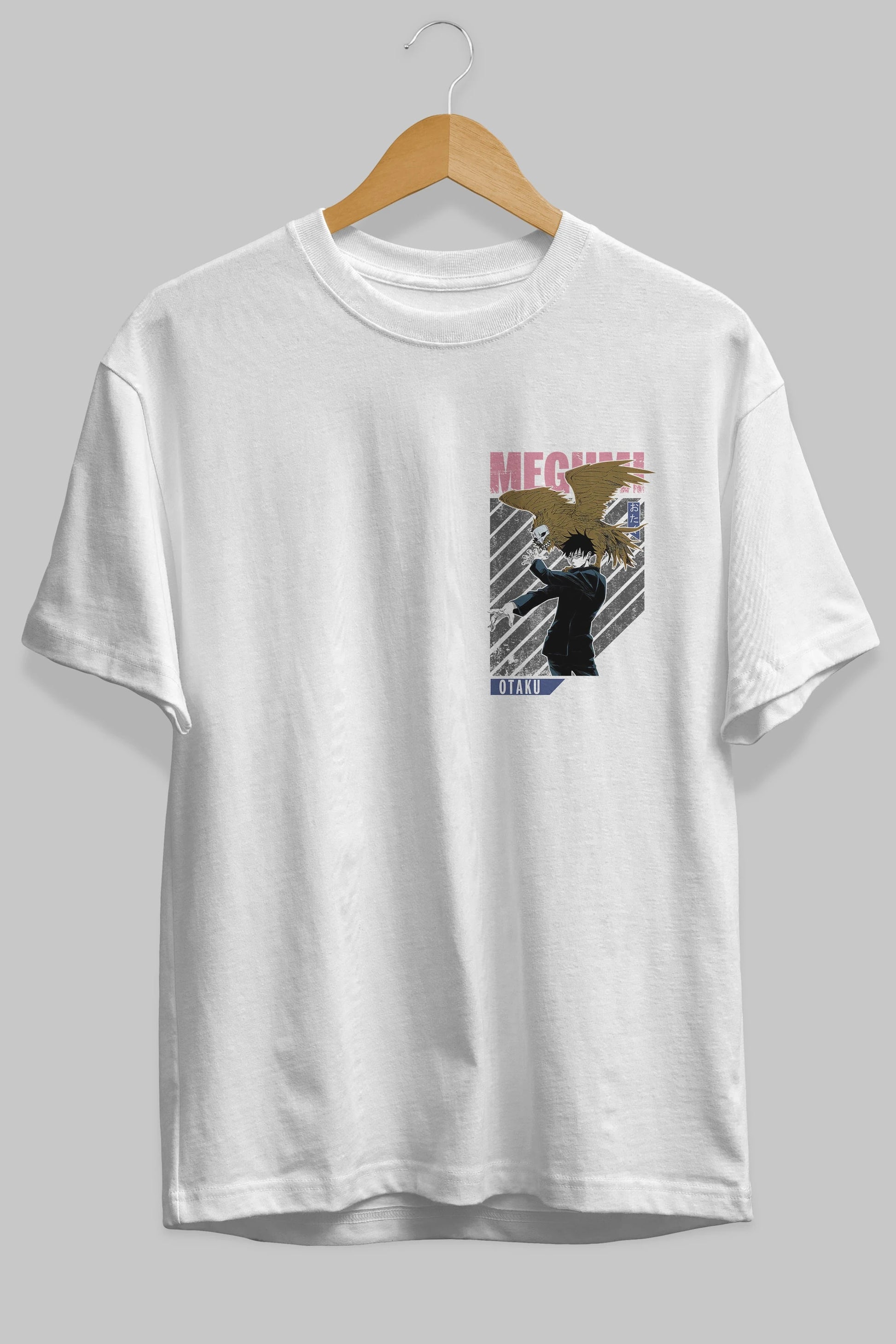Megumi Fushiguro 2 Ön Sol Baskılı Oversize t-shirt Erkek Kadın Unisex %100 Pamuk Bisiklet Yaka tişort
