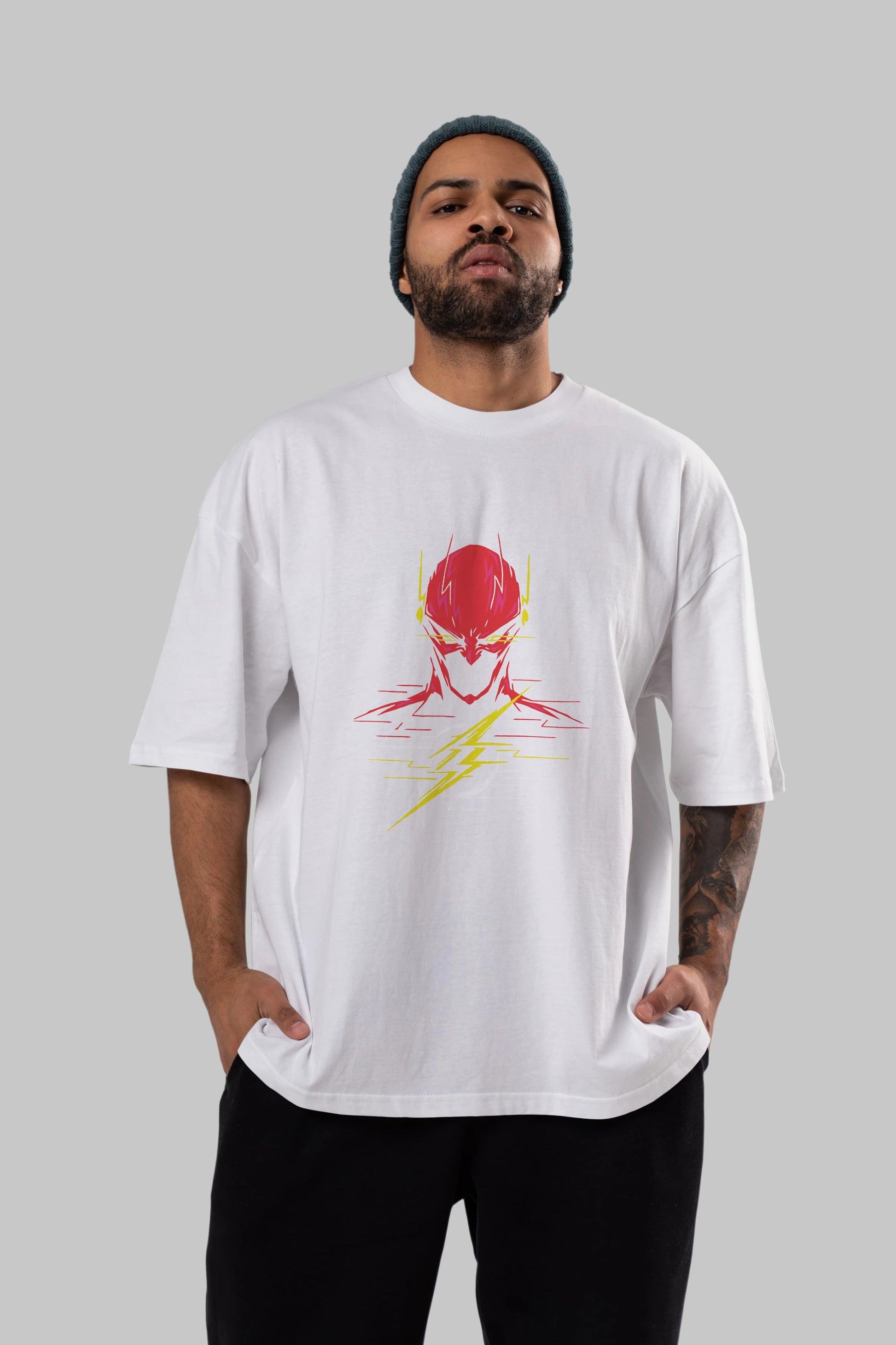 Flash Avengers (2) Ön Baskılı Oversize t-shirt Erkek Kadın Unisex %100 Pamuk Bisiklet Yaka tişort