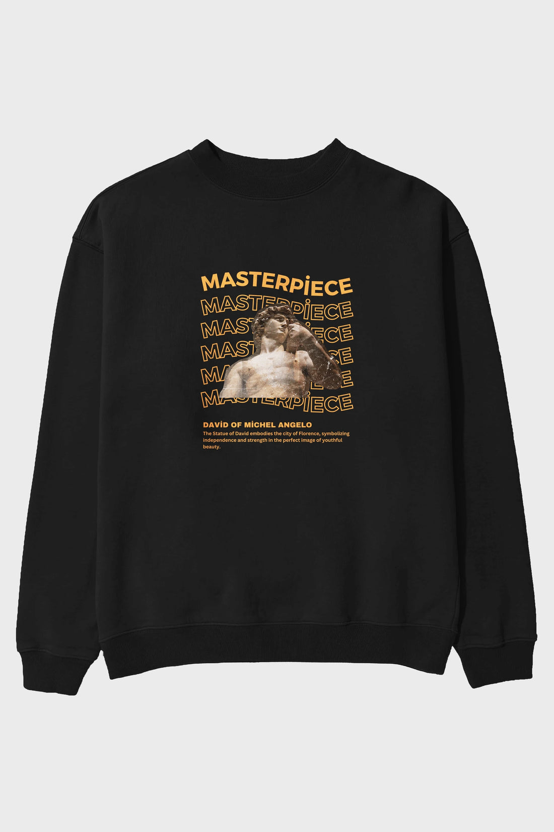 Masterpiece Yazılı Ön Baskılı Oversize Sweatshirt Erkek Kadın Unisex