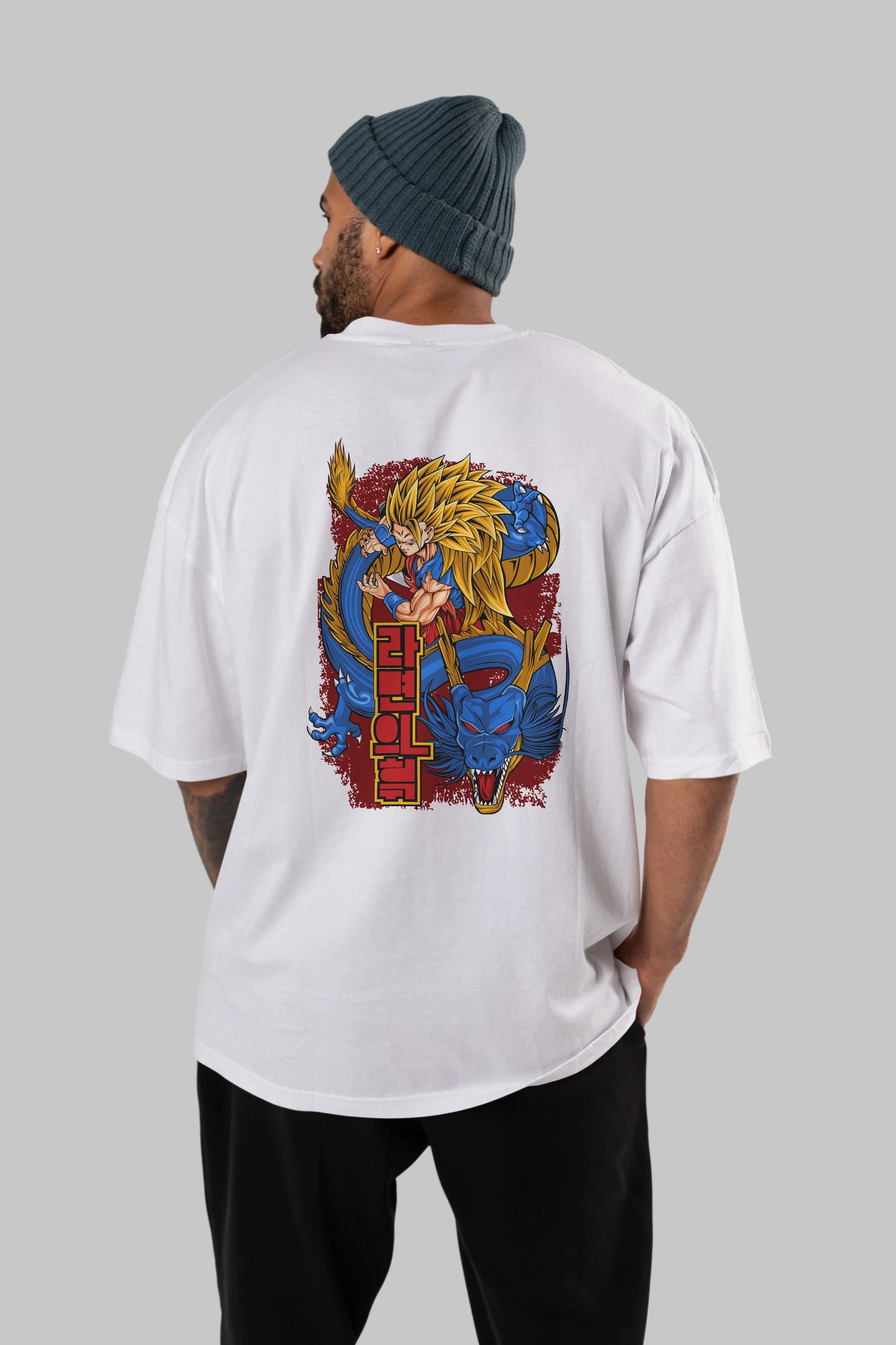 DRAGON BALL Z Anime Arka Baskılı Oversize t-shirt Erkek Kadın Unisex
