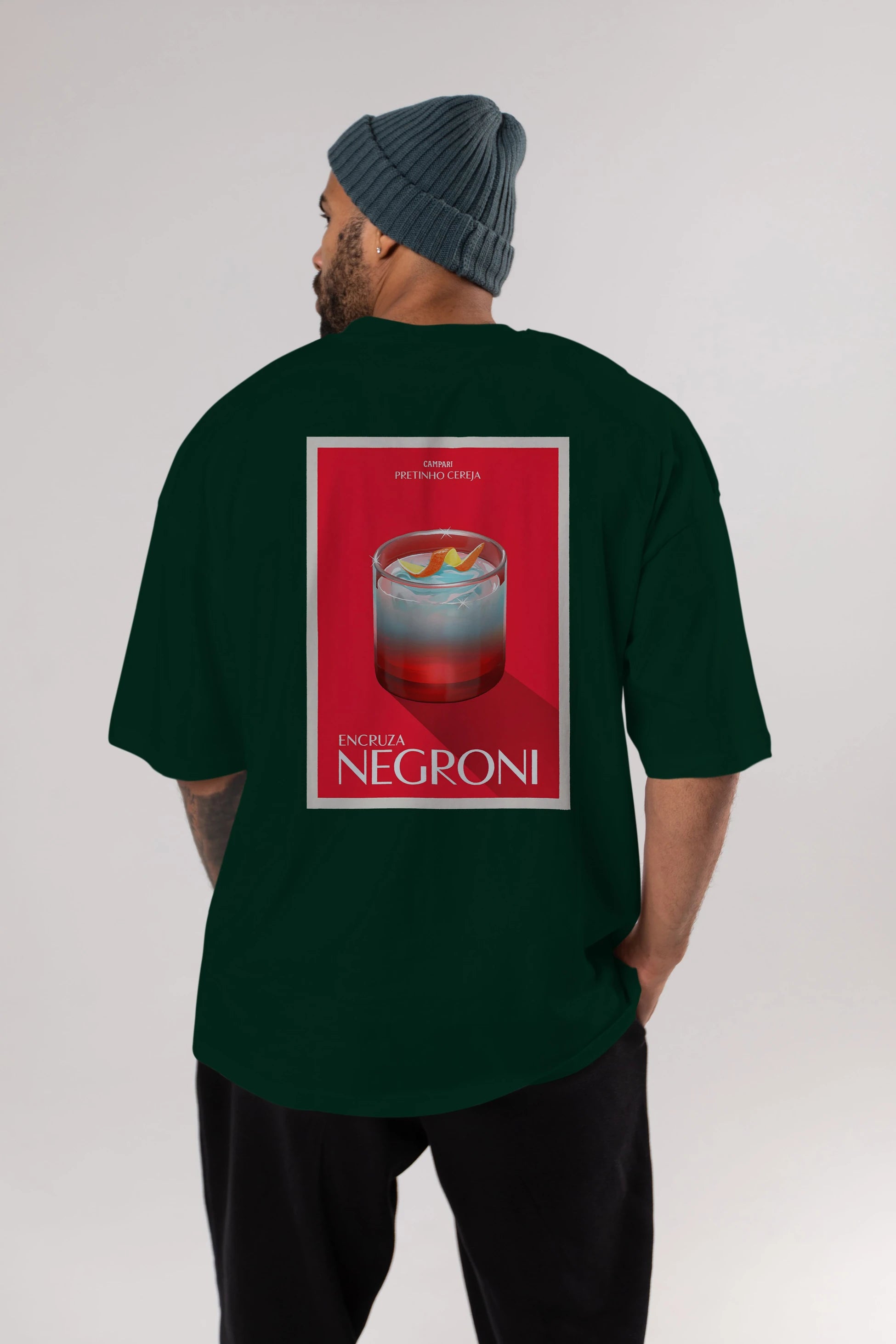 Encruza Negroni Arka Baskılı Oversize t-shirt Erkek Kadın Unisex %100 Pamuk Bisiklet Yaka tişort