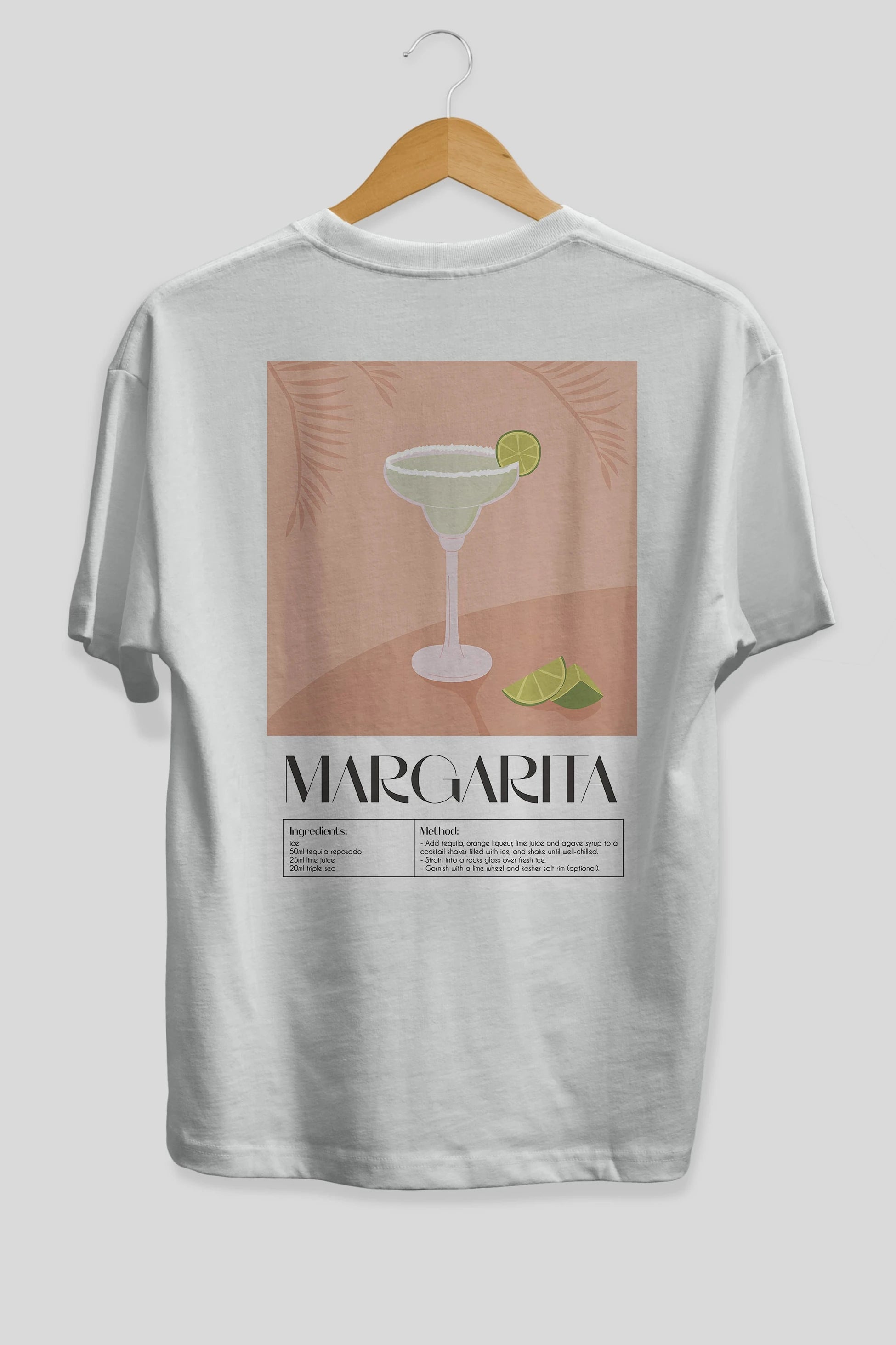 Margarita 5 Arka Baskılı Oversize t-shirt Erkek Kadın Unisex %100 Pamuk Bisiklet Yaka tişort