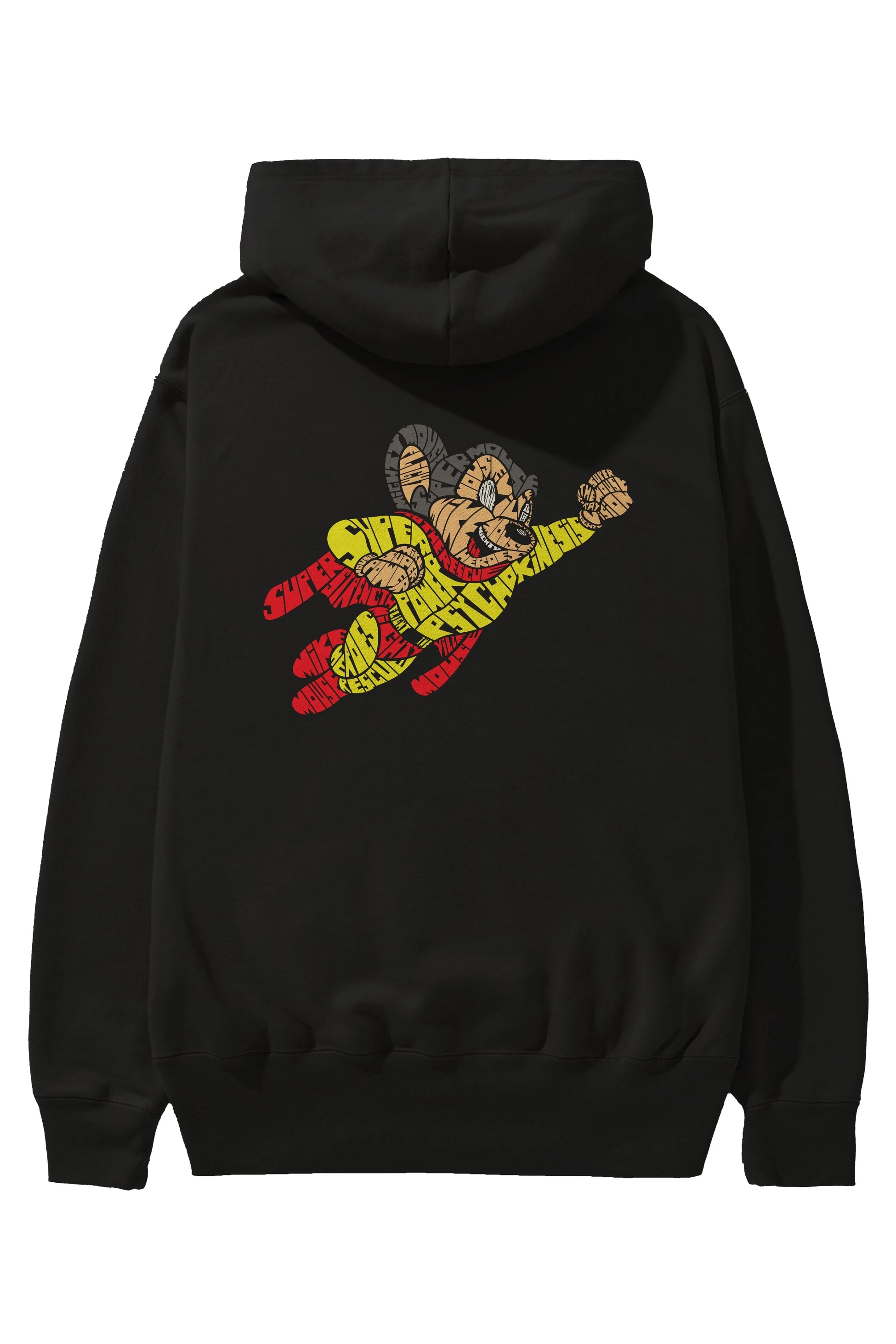 Mighty Mouse Arka Baskılı Hoodie Oversize Kapüşonlu Sweatshirt Erkek Kadın Unisex