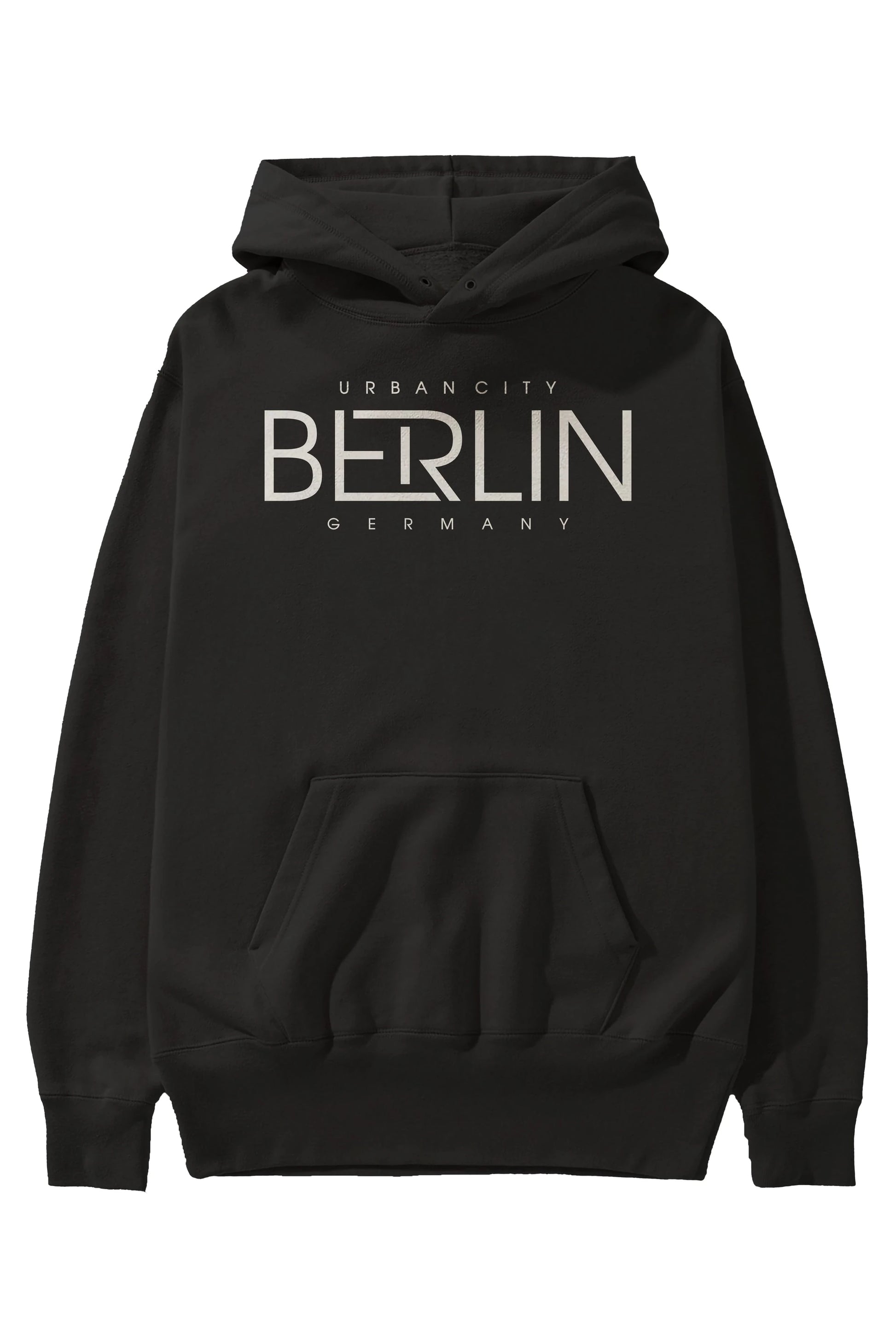 Berlin Ön Baskılı Oversize Hoodie Kapüşonlu Sweatshirt Erkek Kadın Unisex