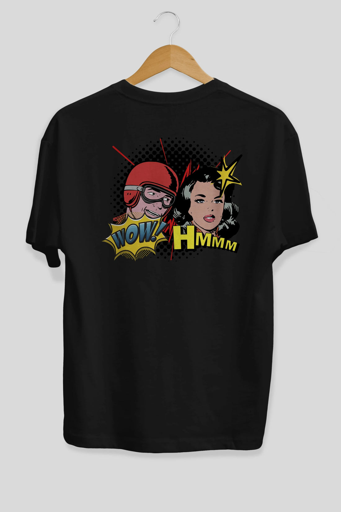Comic Wow Yazılı Arka Baskılı Oversize t-shirt Erkek Kadın Unisex