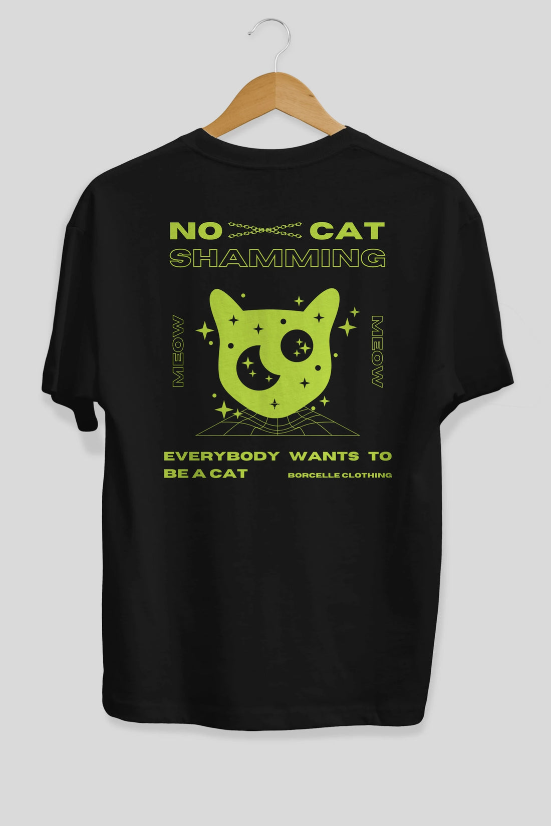 No Cat Shamming Yazılı Arka Baskılı Oversize t-shirt Erkek Kadın Unisex