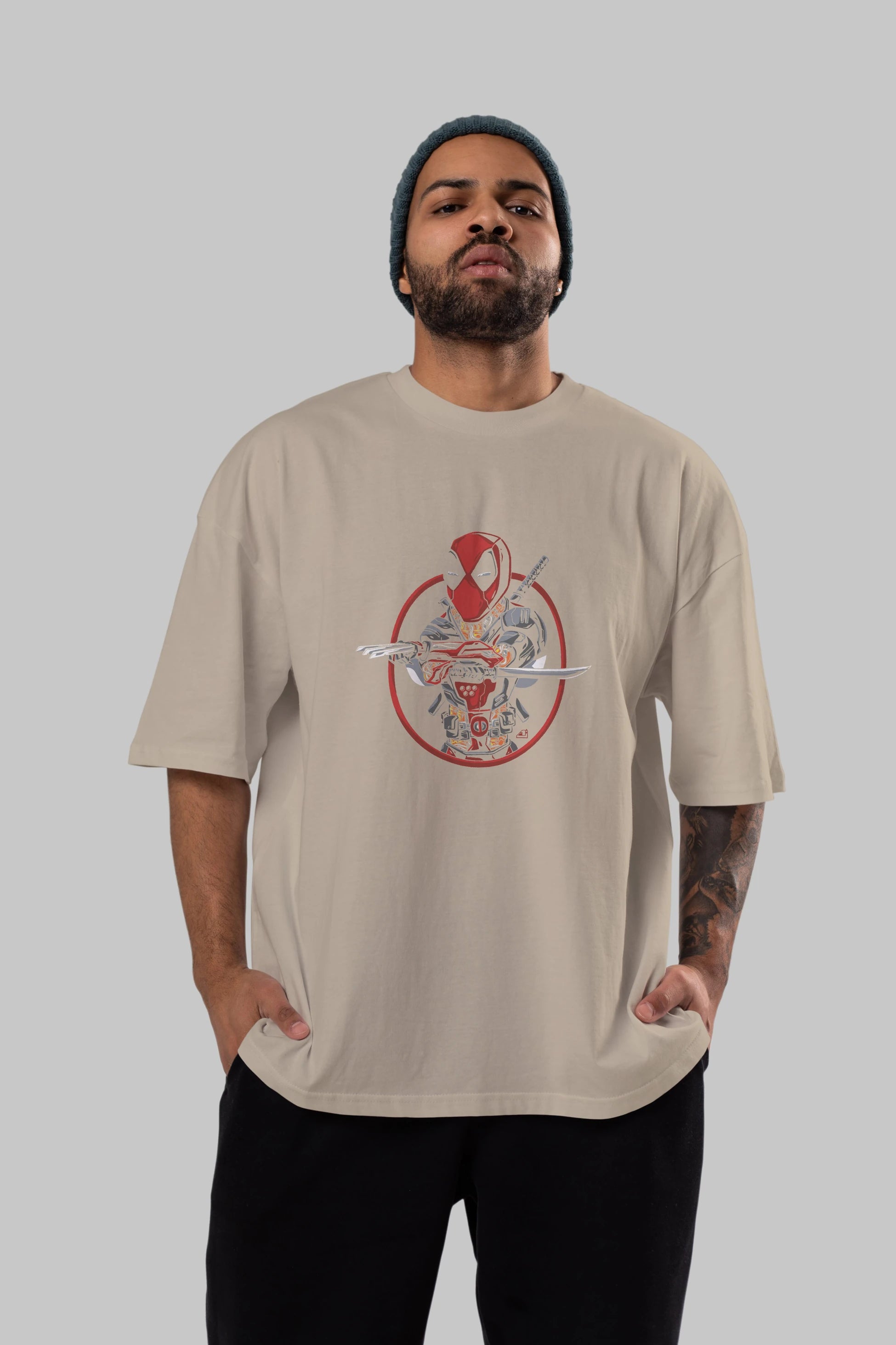Deadpool (5) Ön Baskılı Oversize t-shirt Erkek Kadın Unisex %100 Pamuk Bisiklet Yaka tişort
