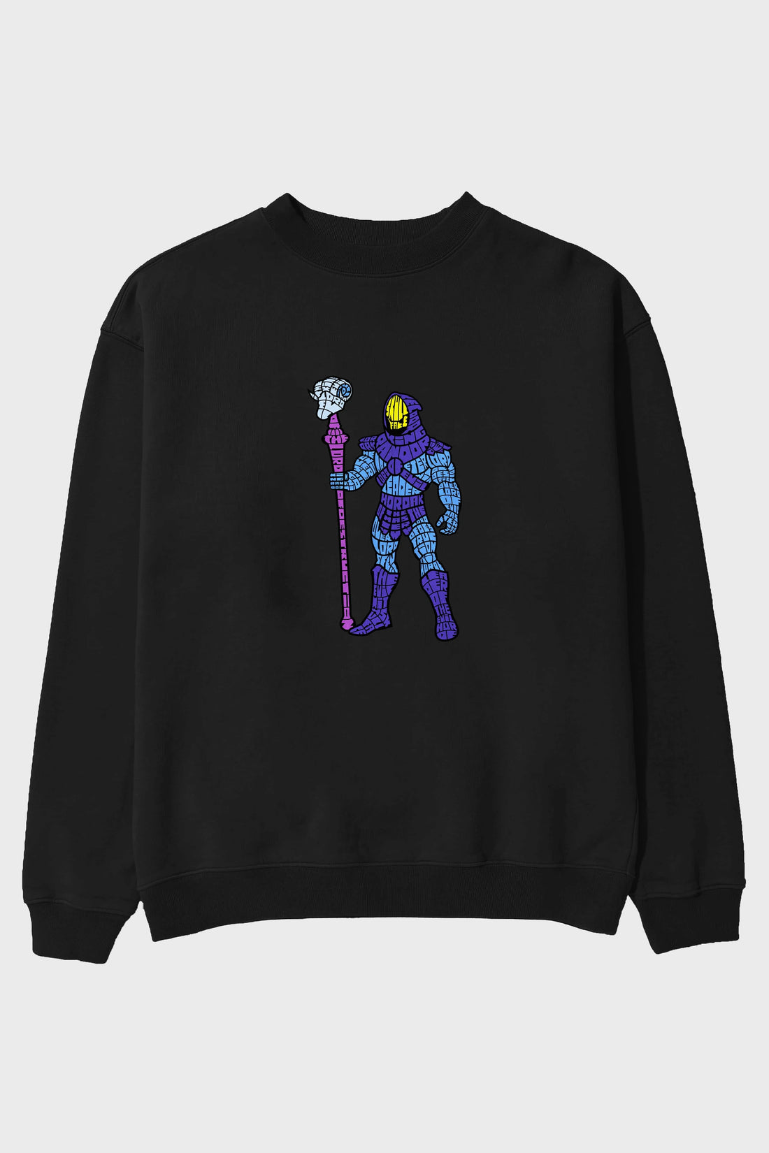 Skull Face Ön Baskılı Oversize Sweatshirt Erkek Kadın Unisex