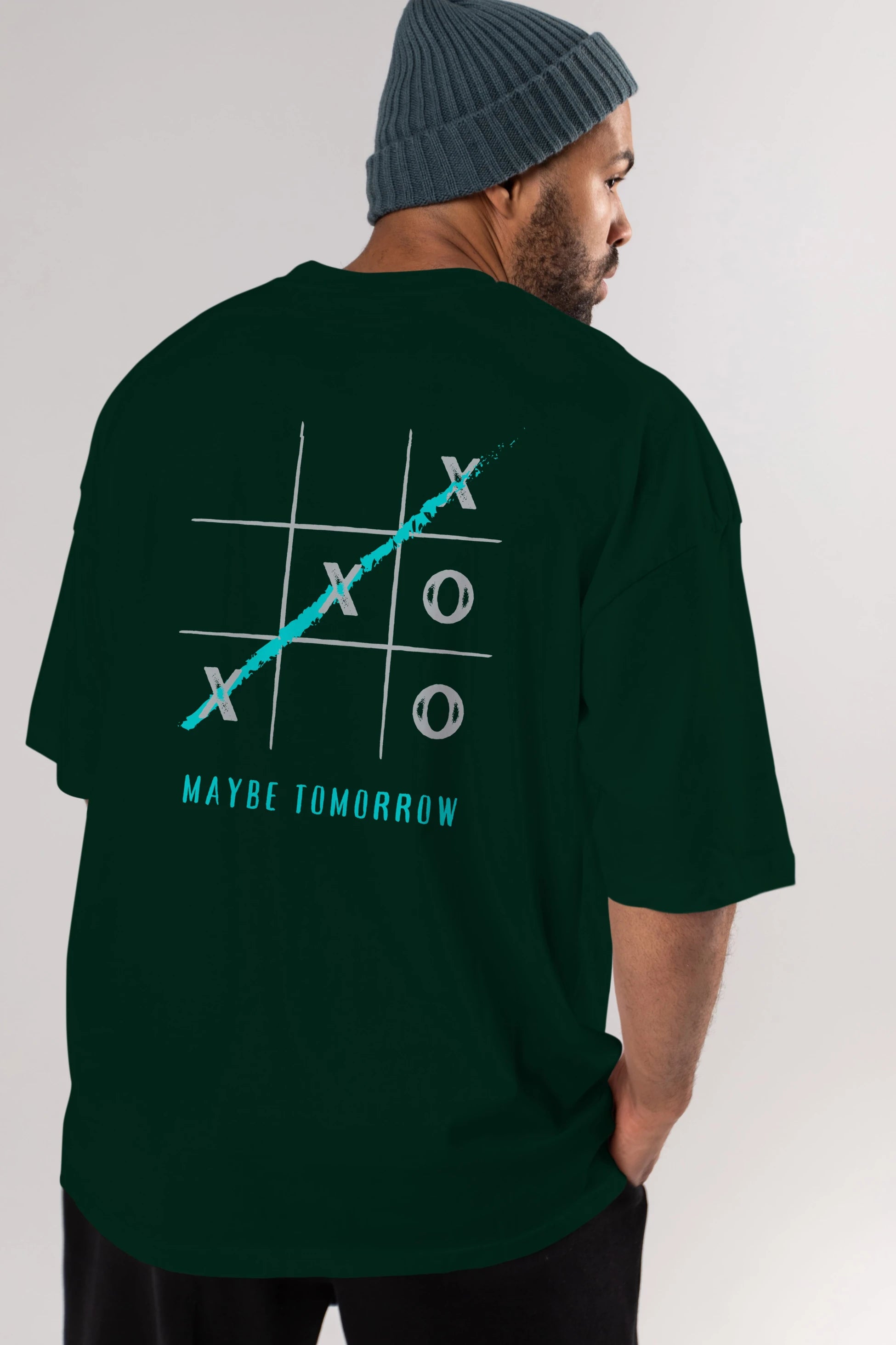 Maybe Tomorrow Yazılı Arka Baskılı Oversize t-shirt Erkek Kadın Unisex