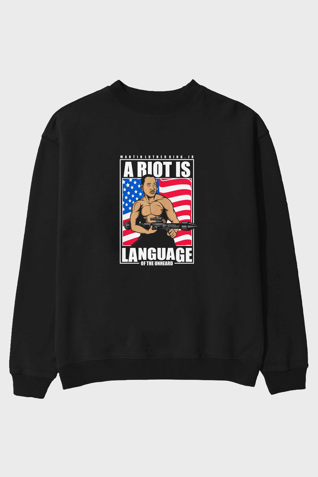 Luther King Jr Rambo Ön Baskılı Oversize Sweatshirt Erkek Kadın Unisex