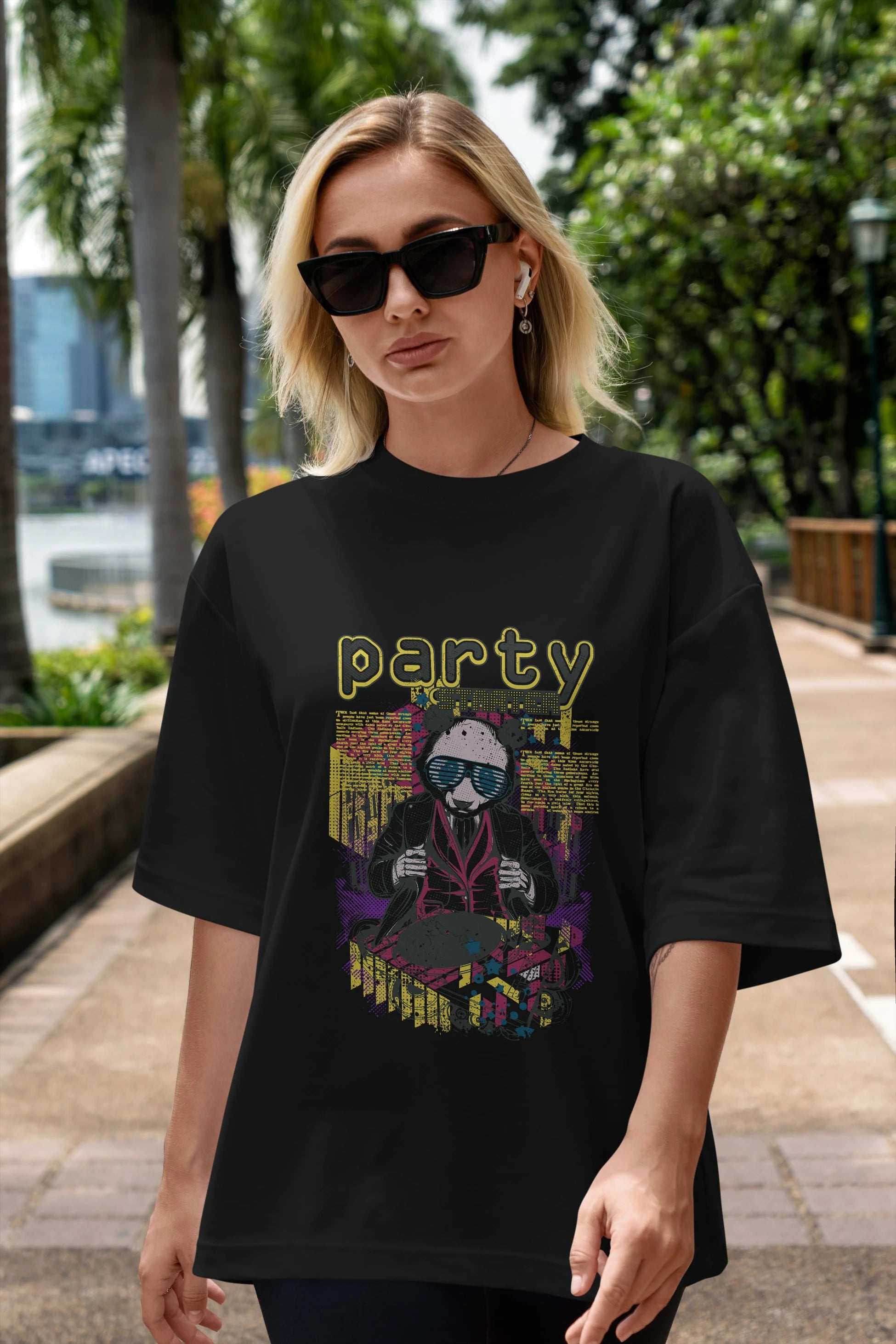 Party Starter Ön Baskılı Oversize t-shirt Erkek Kadın Unisex