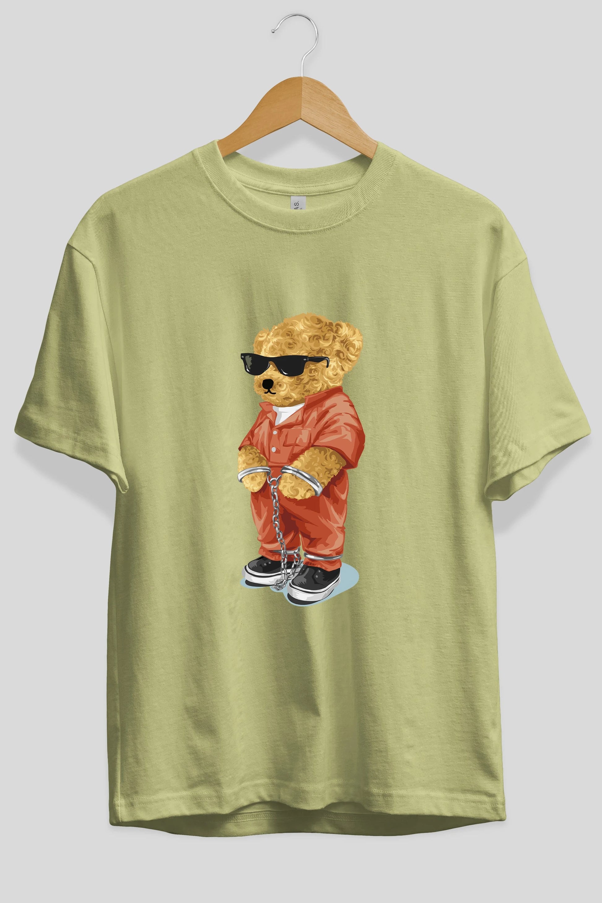 Teddy Bear Kodes Ön Baskılı Oversize t-shirt Erkek Kadın Unisex %100 Pamuk