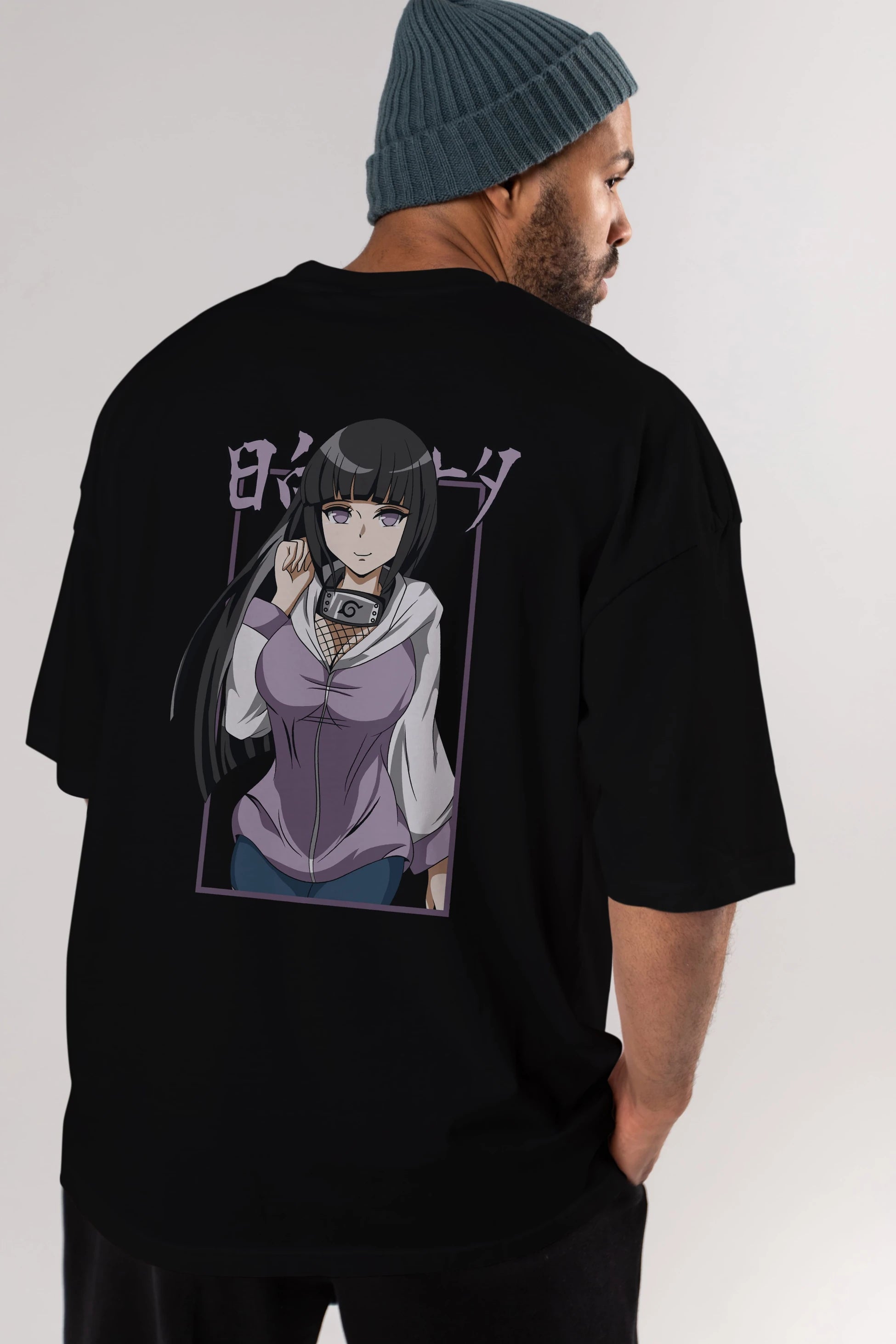 Hinata NARUTO Anime Arka Baskılı Oversize t-shirt Erkek Kadın Unisex