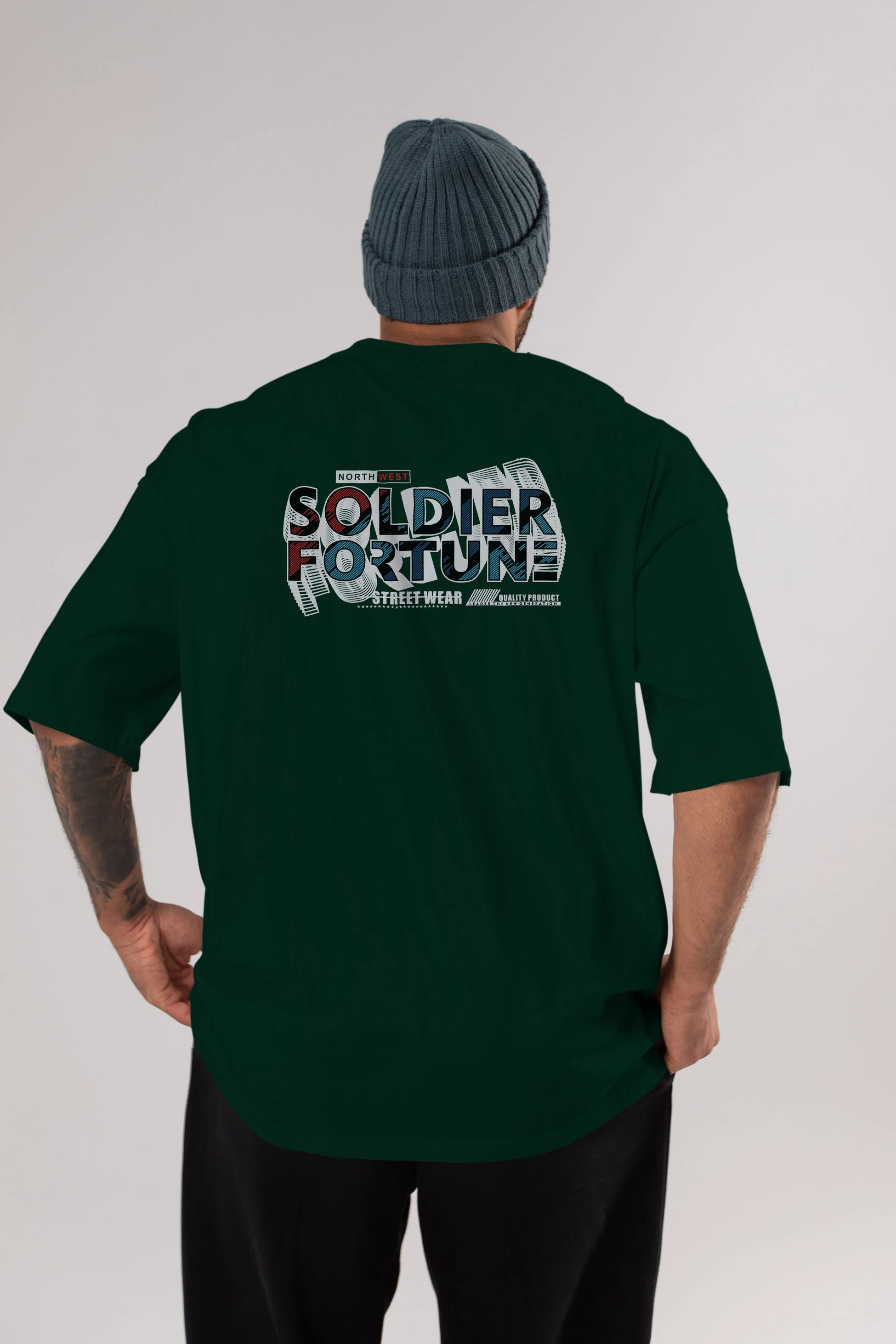 Soldier Fortune Arka Baskılı Oversize t-shirt Erkek Kadın Unisex