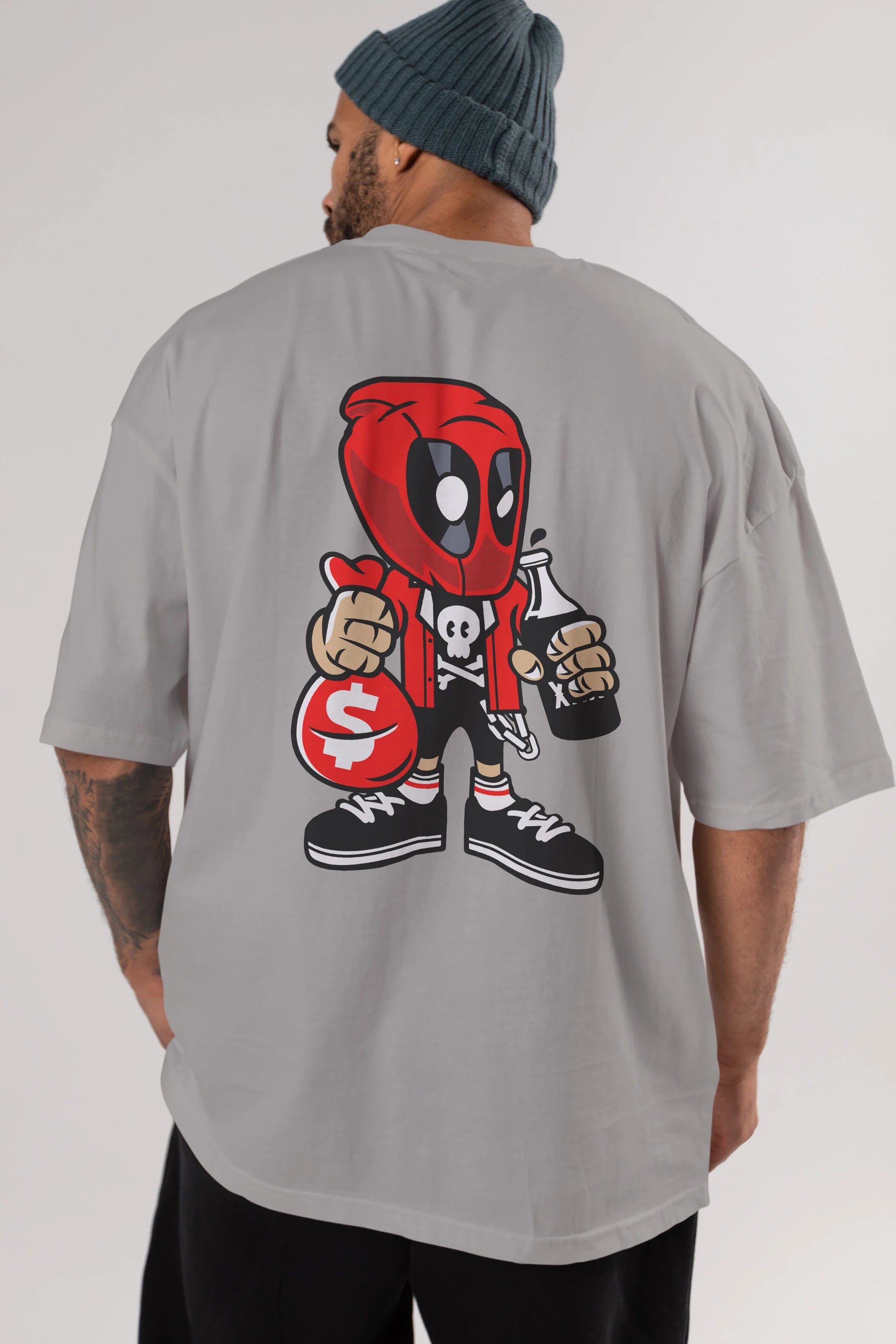 Deadpool (20) Arka Baskılı Oversize t-shirt Erkek Kadın Unisex %100 Pamuk Bisiklet Yaka tişort