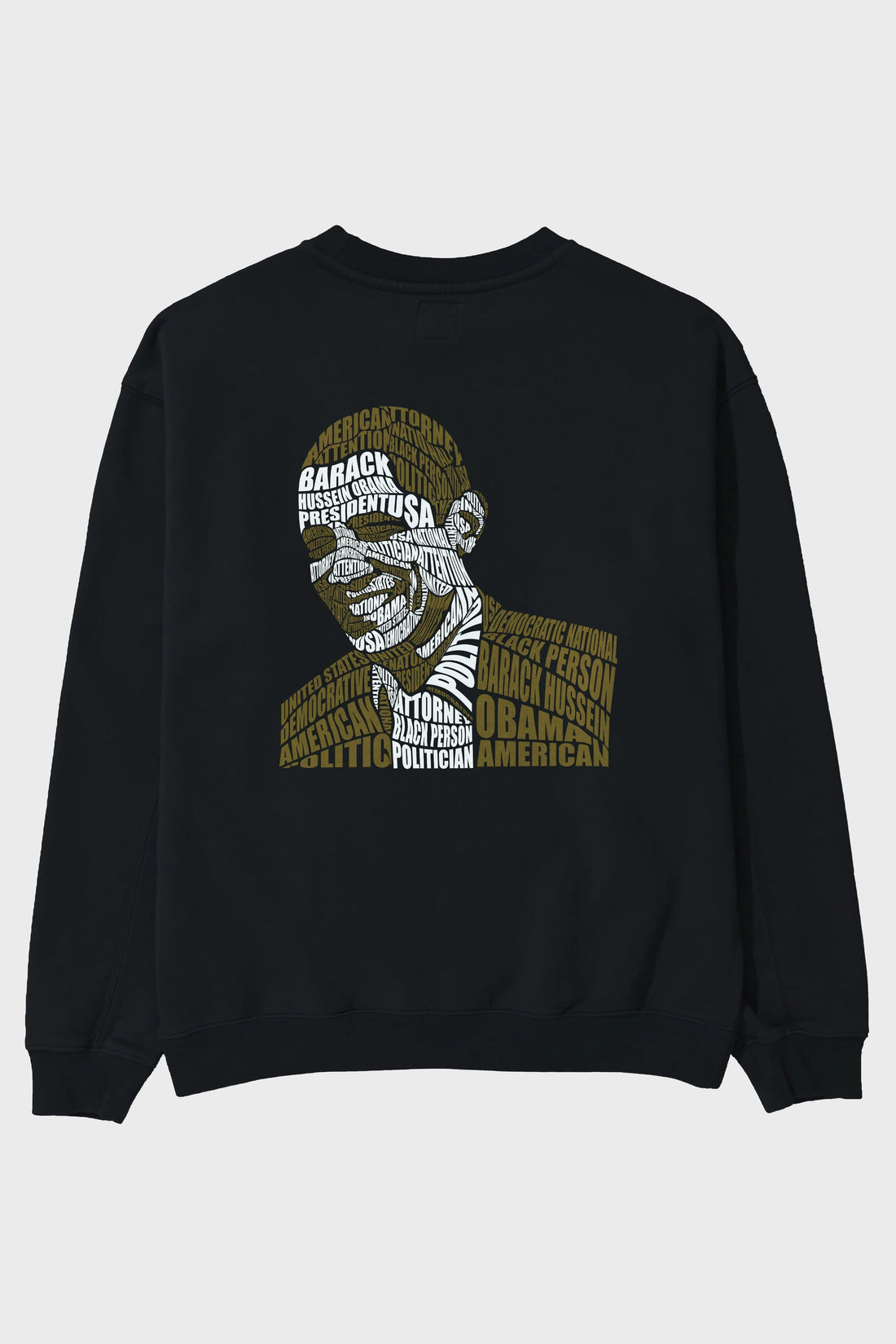 Obama Calligram Arka Baskılı Oversize Sweatshirt Erkek Kadın Unisex