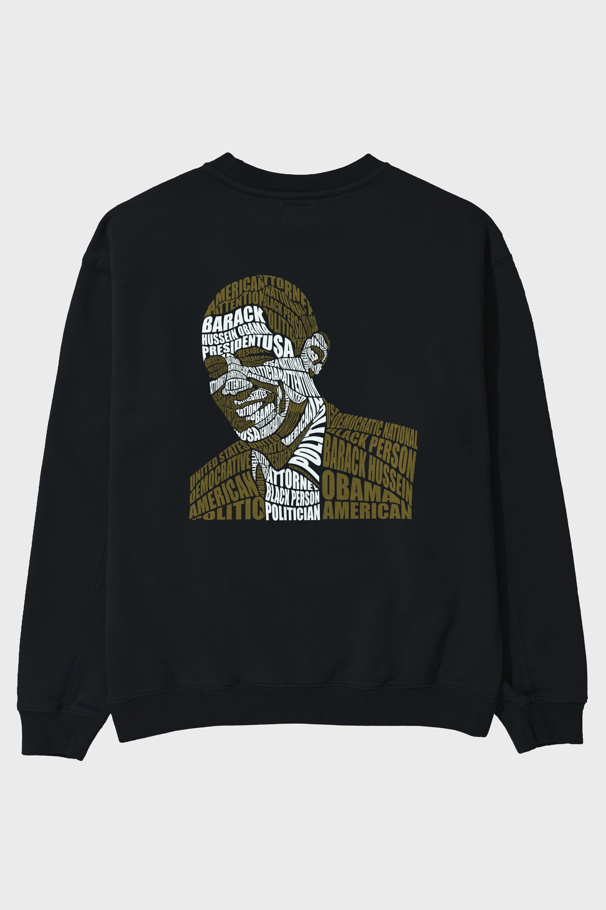 Obama Calligram Arka Baskılı Oversize Sweatshirt Erkek Kadın Unisex