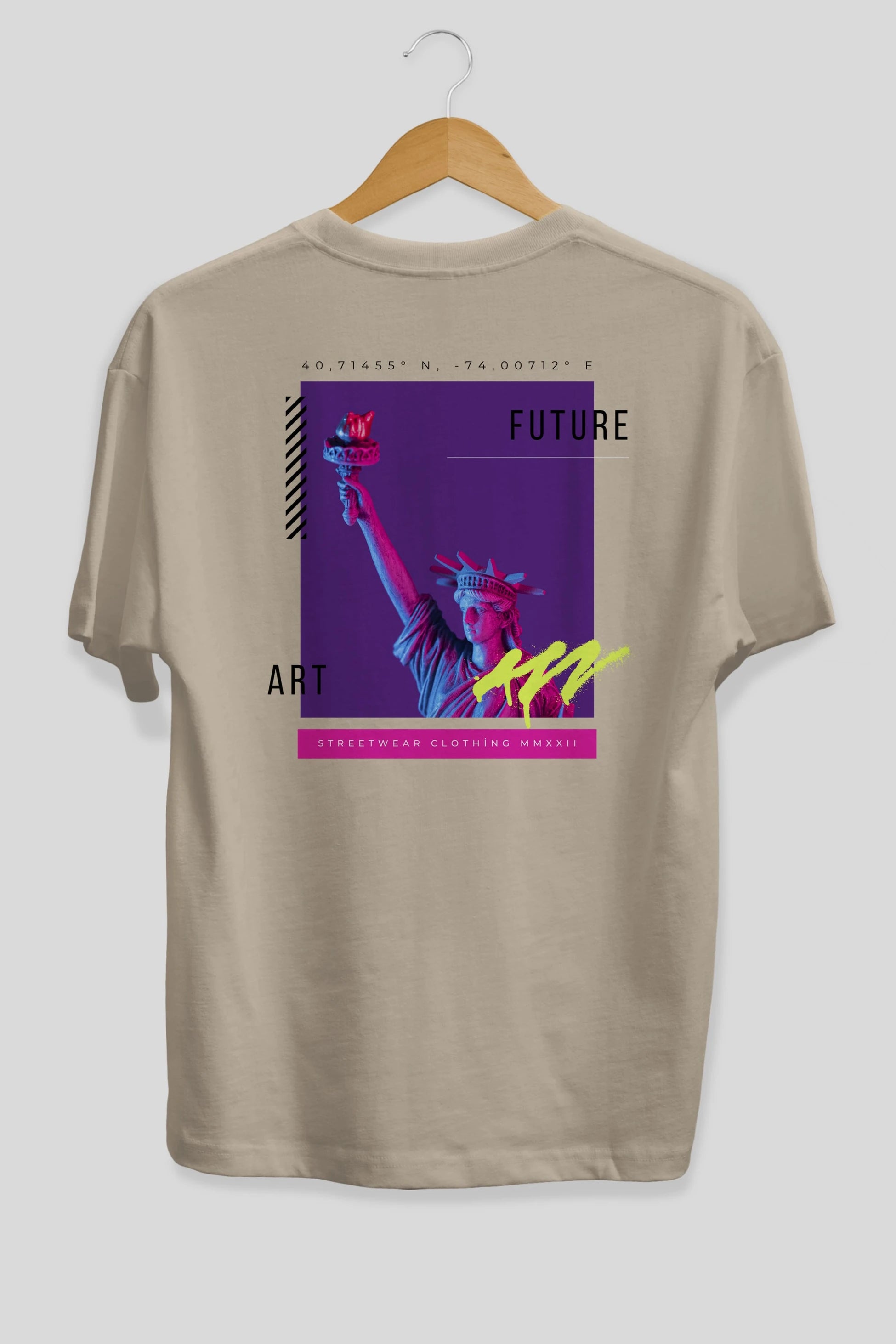 Future Art Arka Baskılı Oversize t-shirt Erkek Kadın Unisex