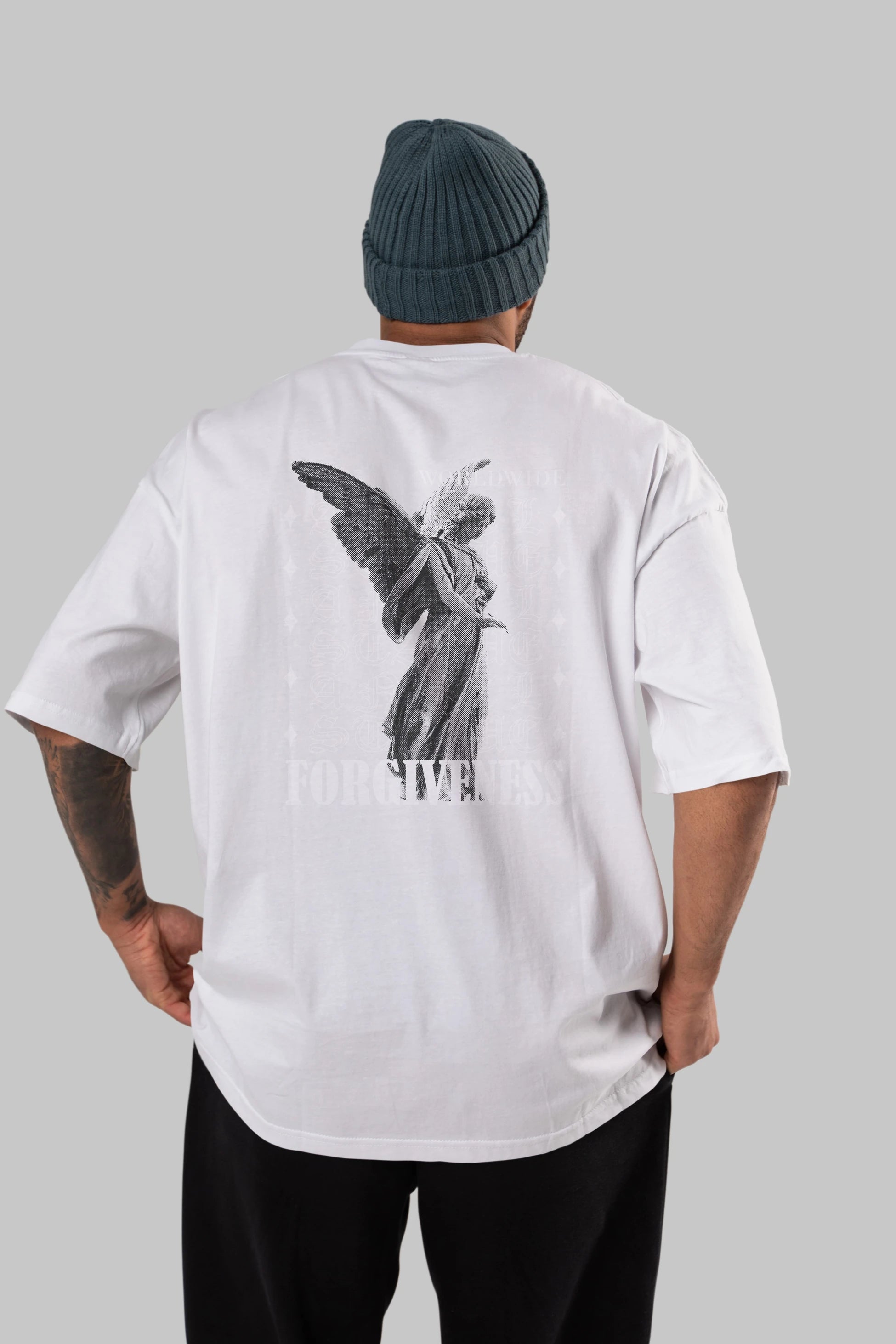 Angel Forgiveness Arka Baskılı Oversize t-shirt Erkek Kadın Unisex