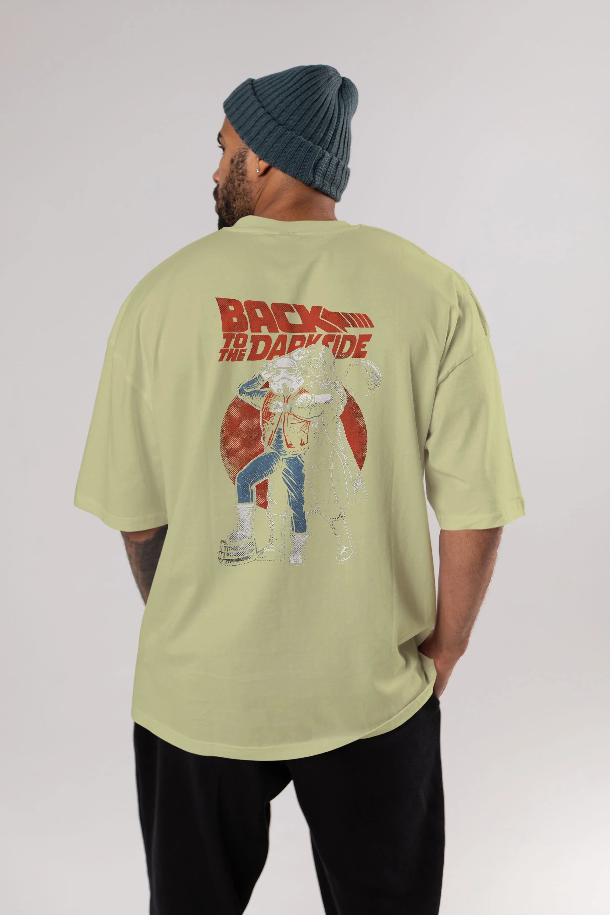 Back To The Darkside Arka Baskılı Oversize t-shirt Erkek Kadın Unisex %100 Pamuk