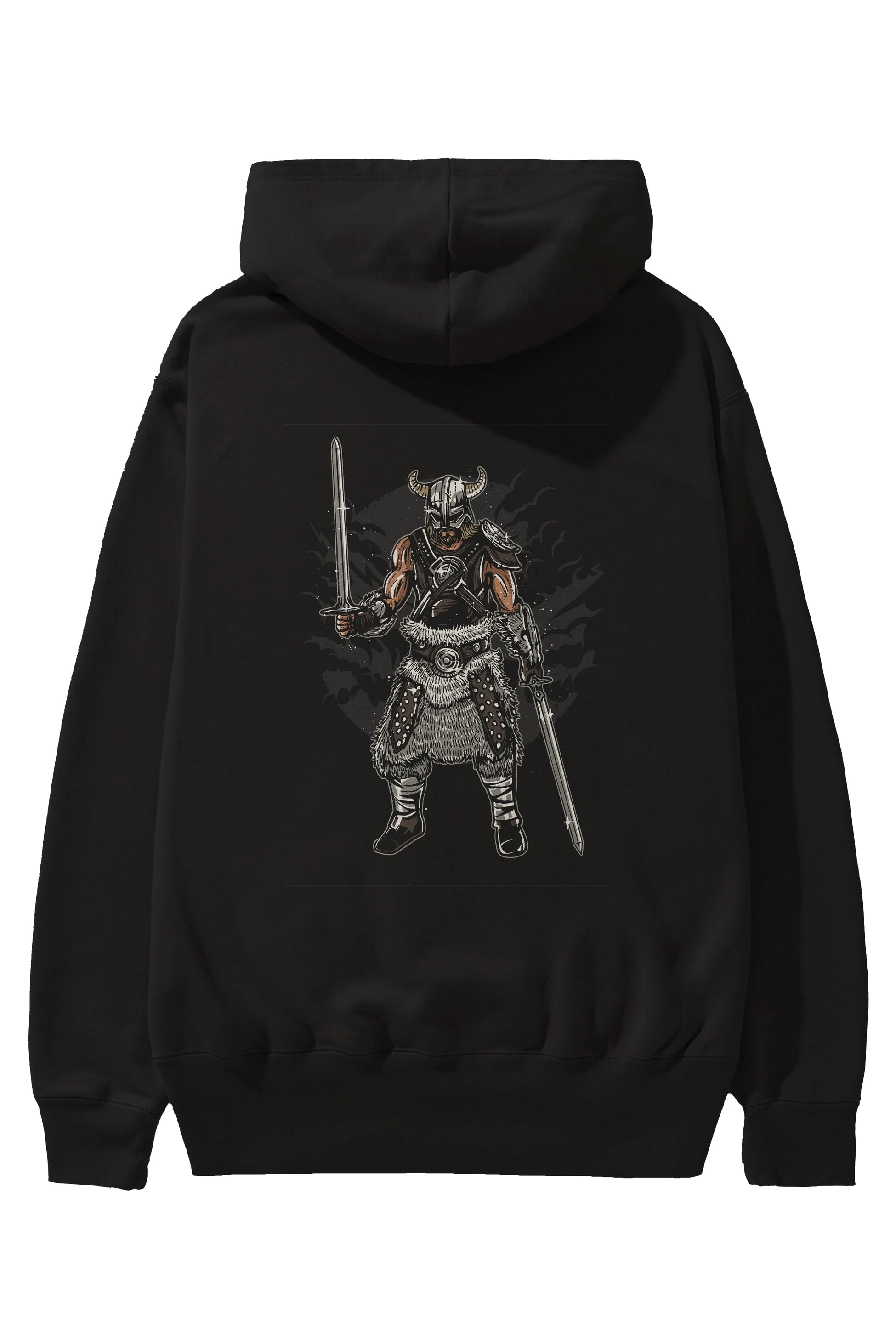Dark Viking Arka Baskılı Hoodie Oversize Kapüşonlu Sweatshirt Erkek Kadın Unisex