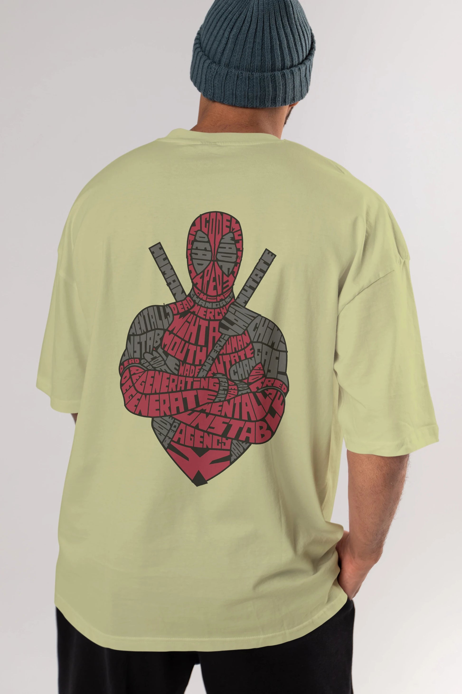 Dead Red Arka Baskılı Oversize t-shirt %100 pamuk Erkek Kadın Unisex