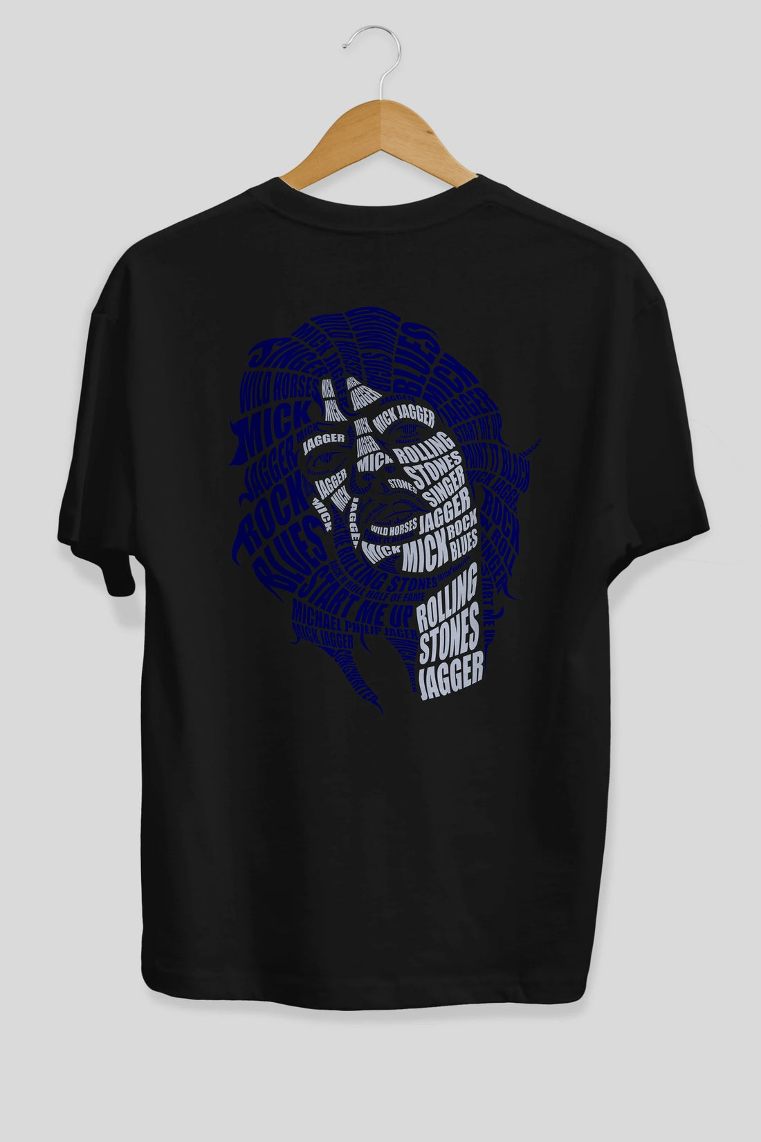 Mick Jagger Calligram Arka Baskılı Oversize t-shirt %100 pamuk Erkek Kadın Unisex