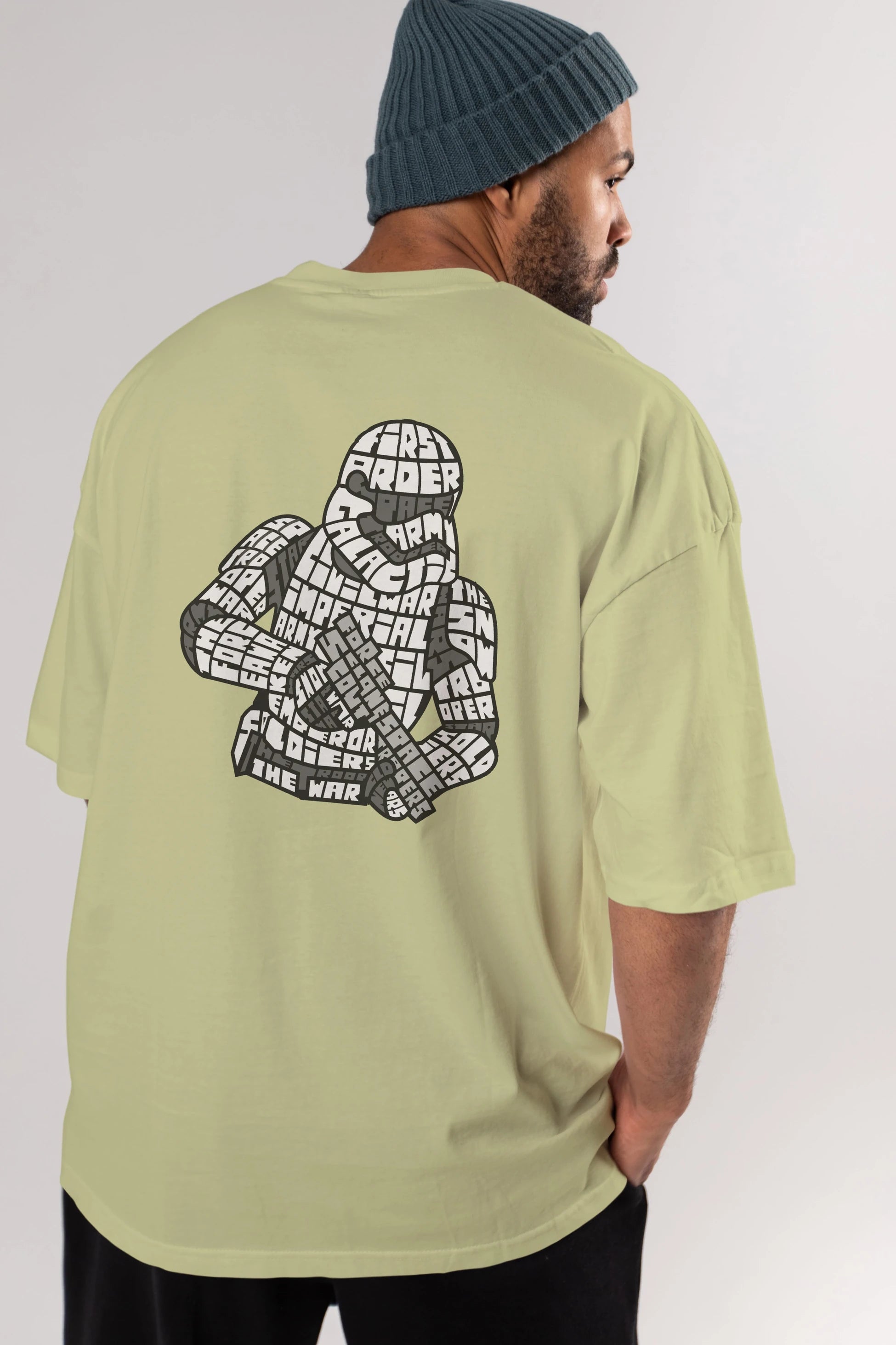 First Order Arka Baskılı Oversize t-shirt %100 pamuk Erkek Kadın Unisex