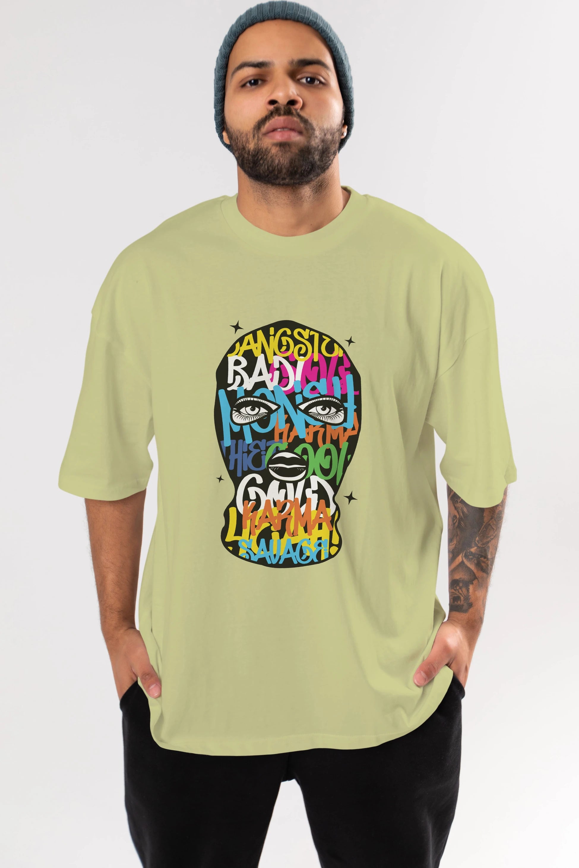 Karma Savage Ön Baskılı Oversize t-shirt Erkek Kadın Unisex