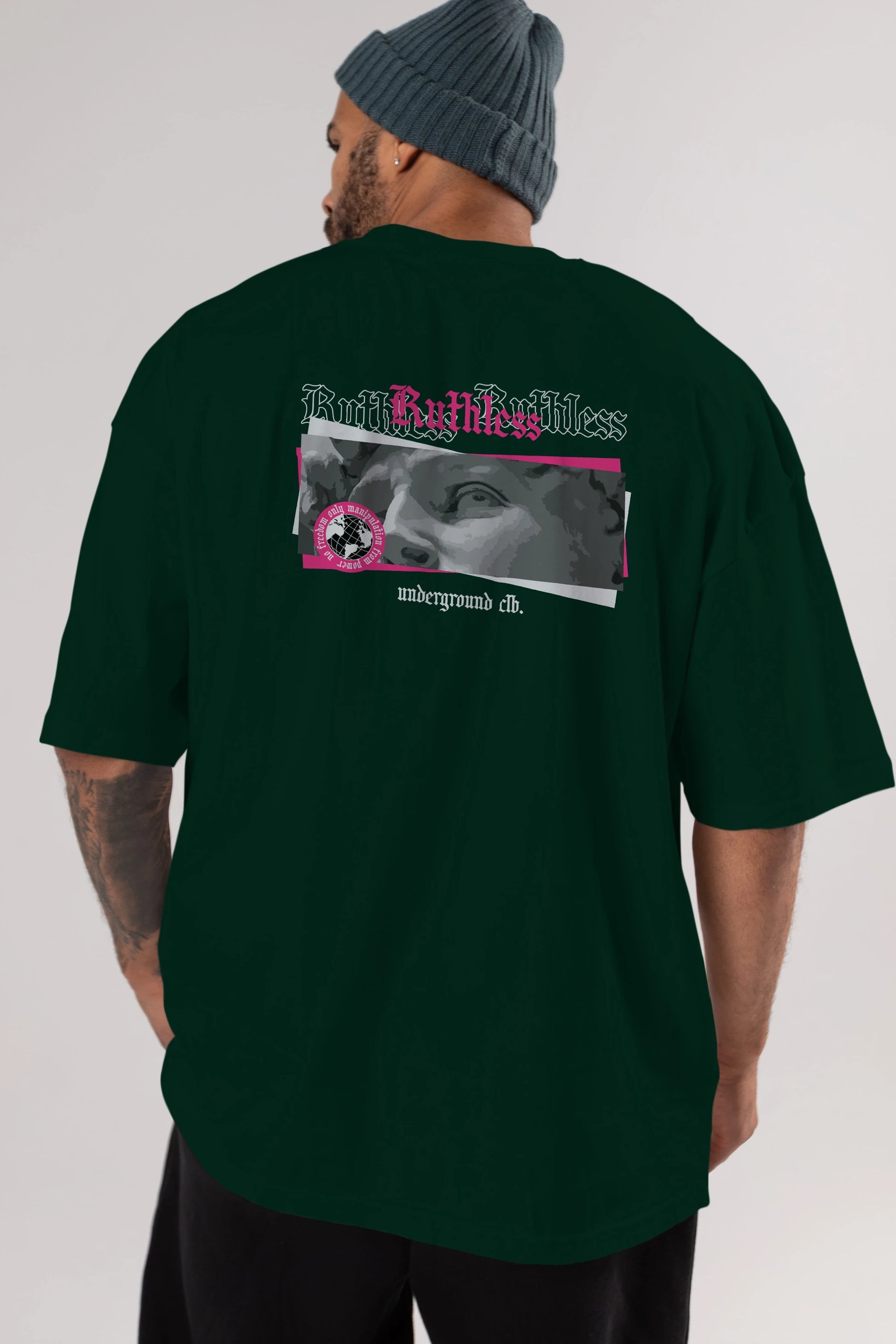 Ruthless Arka Baskılı Oversize t-shirt Erkek Kadın Unisex