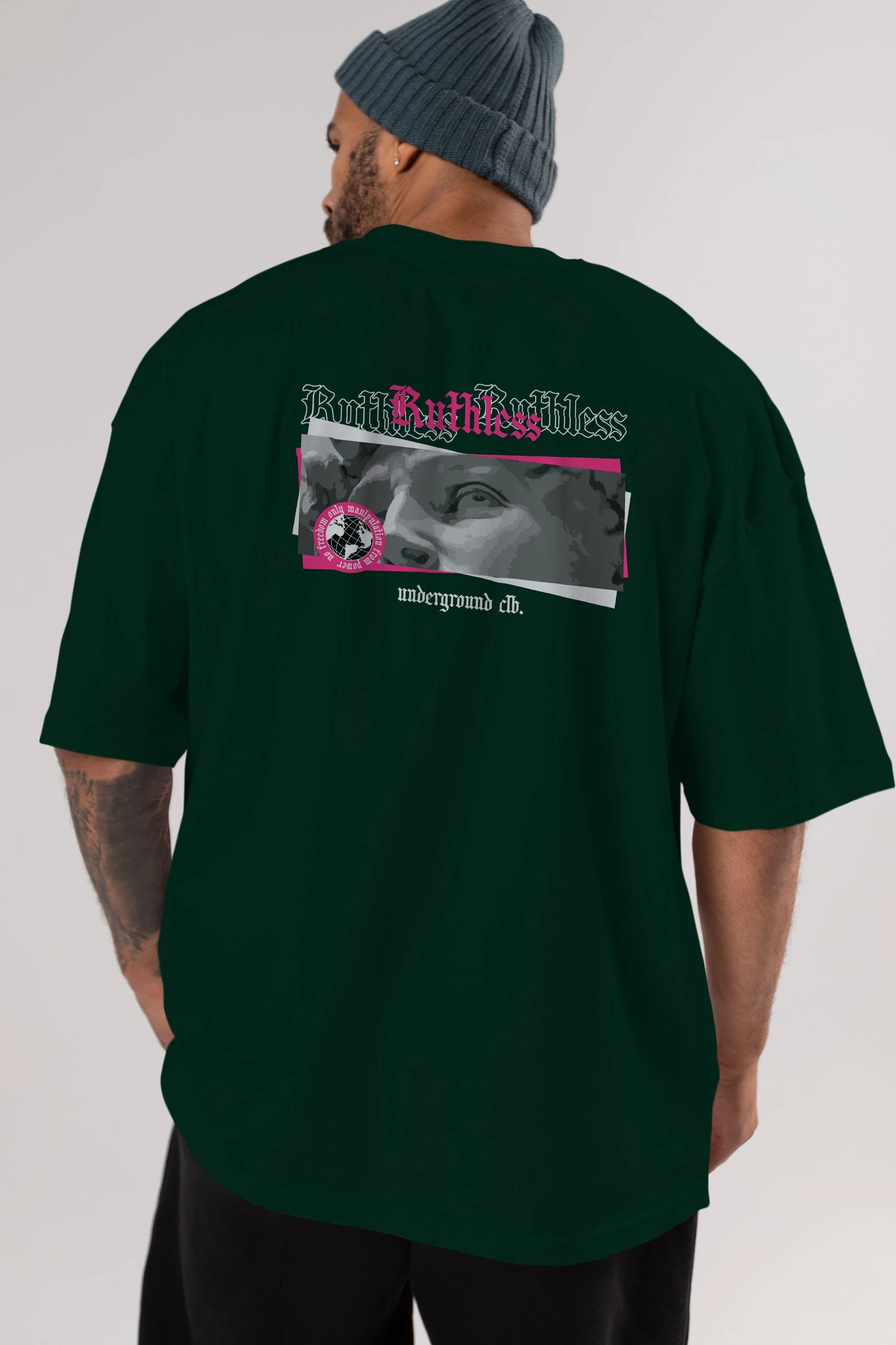 Ruthless Arka Baskılı Oversize t-shirt Erkek Kadın Unisex