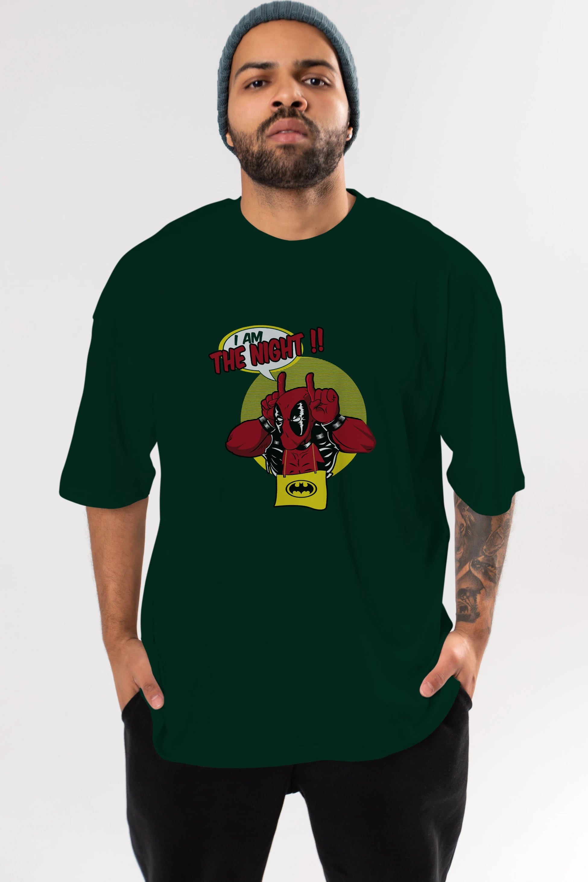 Deadpool (1) Ön Baskılı Oversize t-shirt Erkek Kadın Unisex %100 Pamuk Bisiklet Yaka tişort