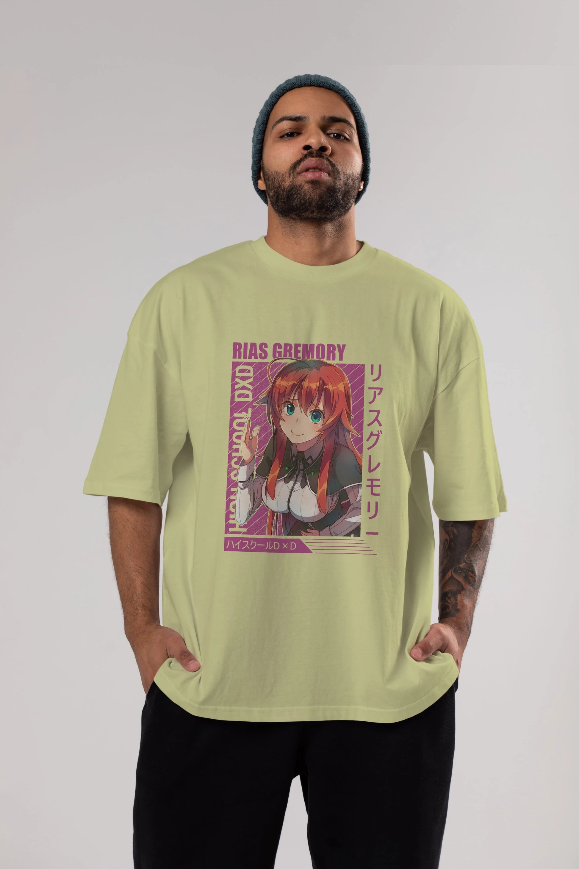 Rias Gremory 10 Anime Ön Baskılı Oversize t-shirt %100 pamuk Erkek Kadın Unisex