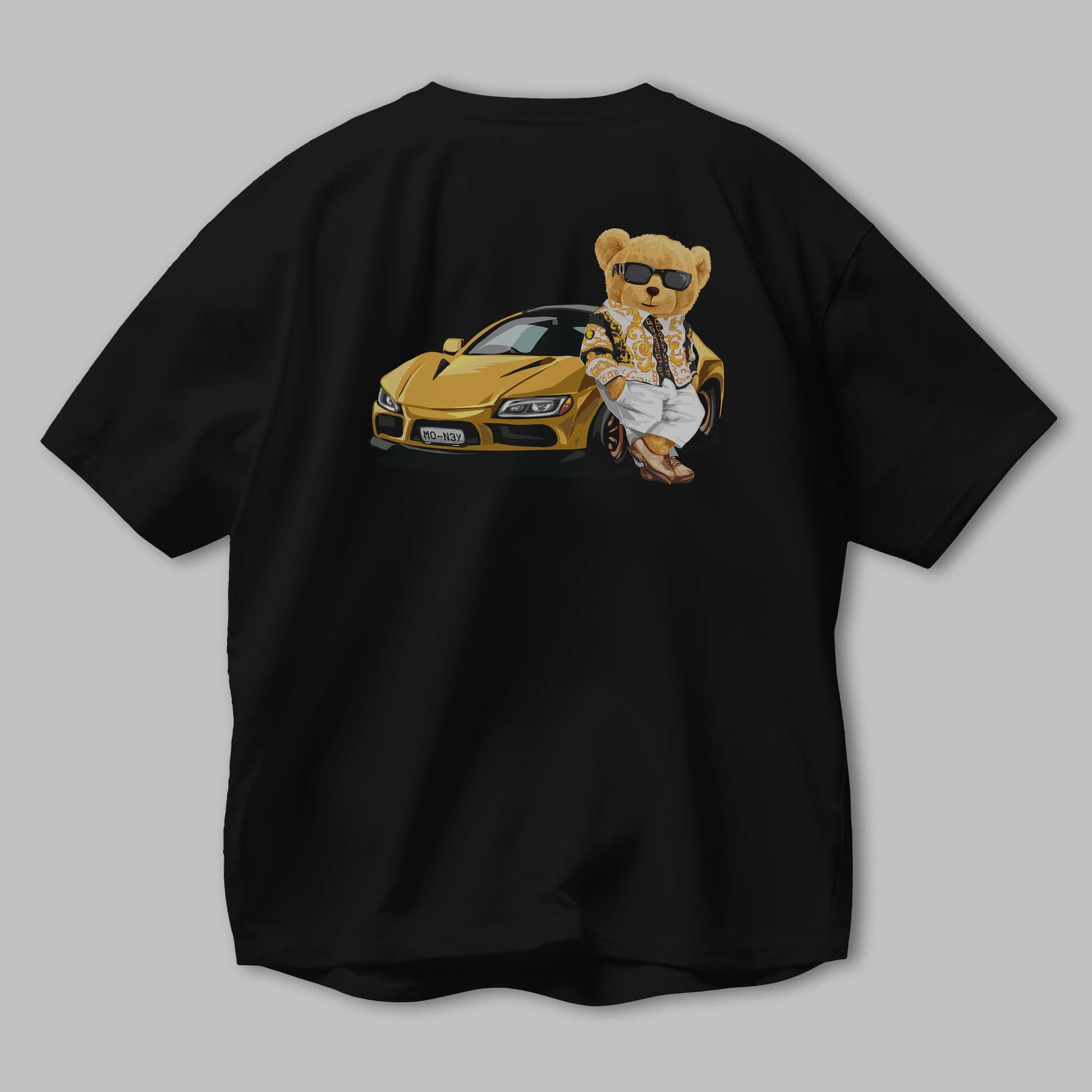 Teddy Bear Rich Club Arka Baskılı Oversize t-shirt Erkek Kadın Unisex %100 Pamuk